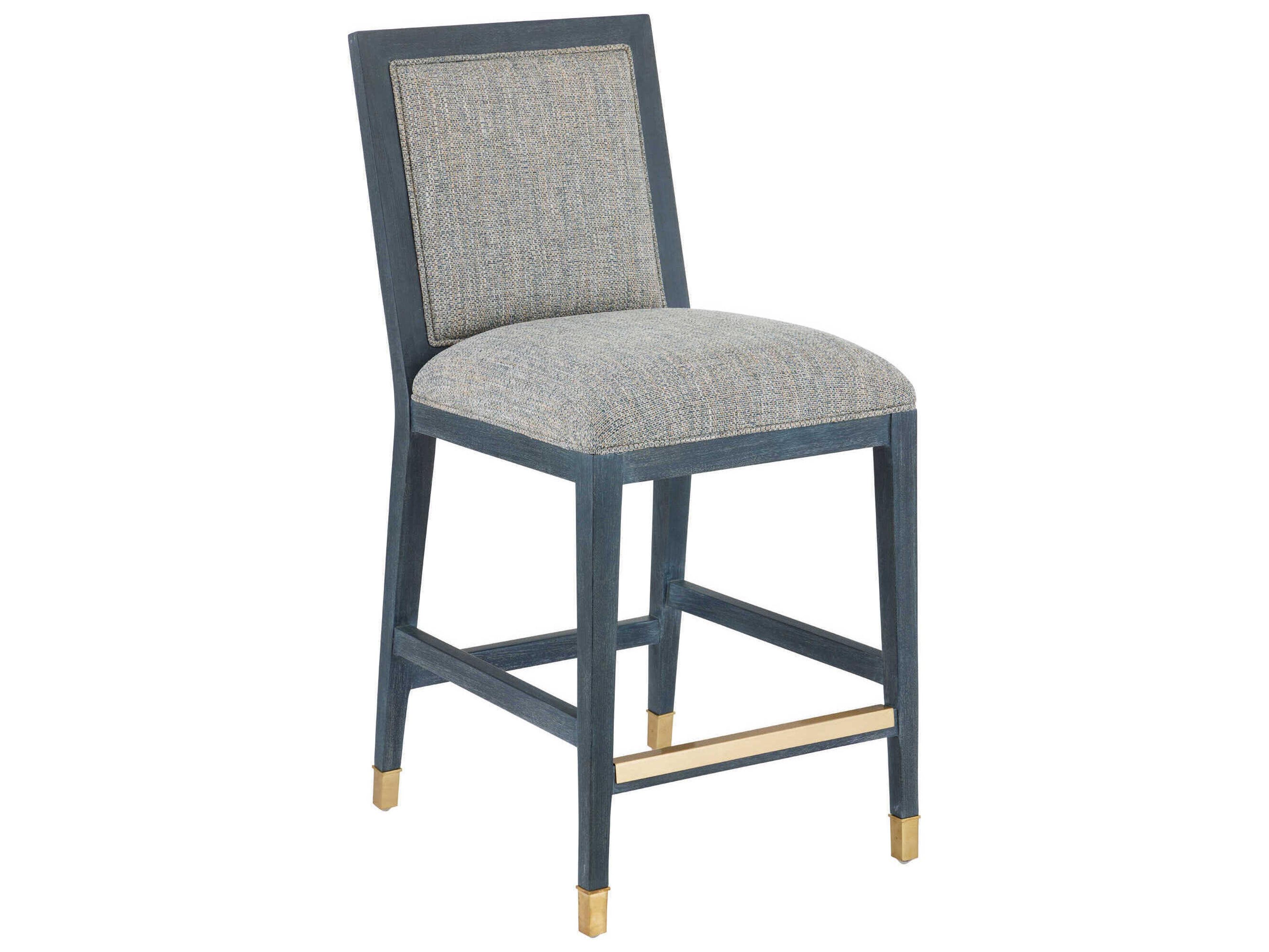 Santos Upholstered Mahogany Wood Counter Stool