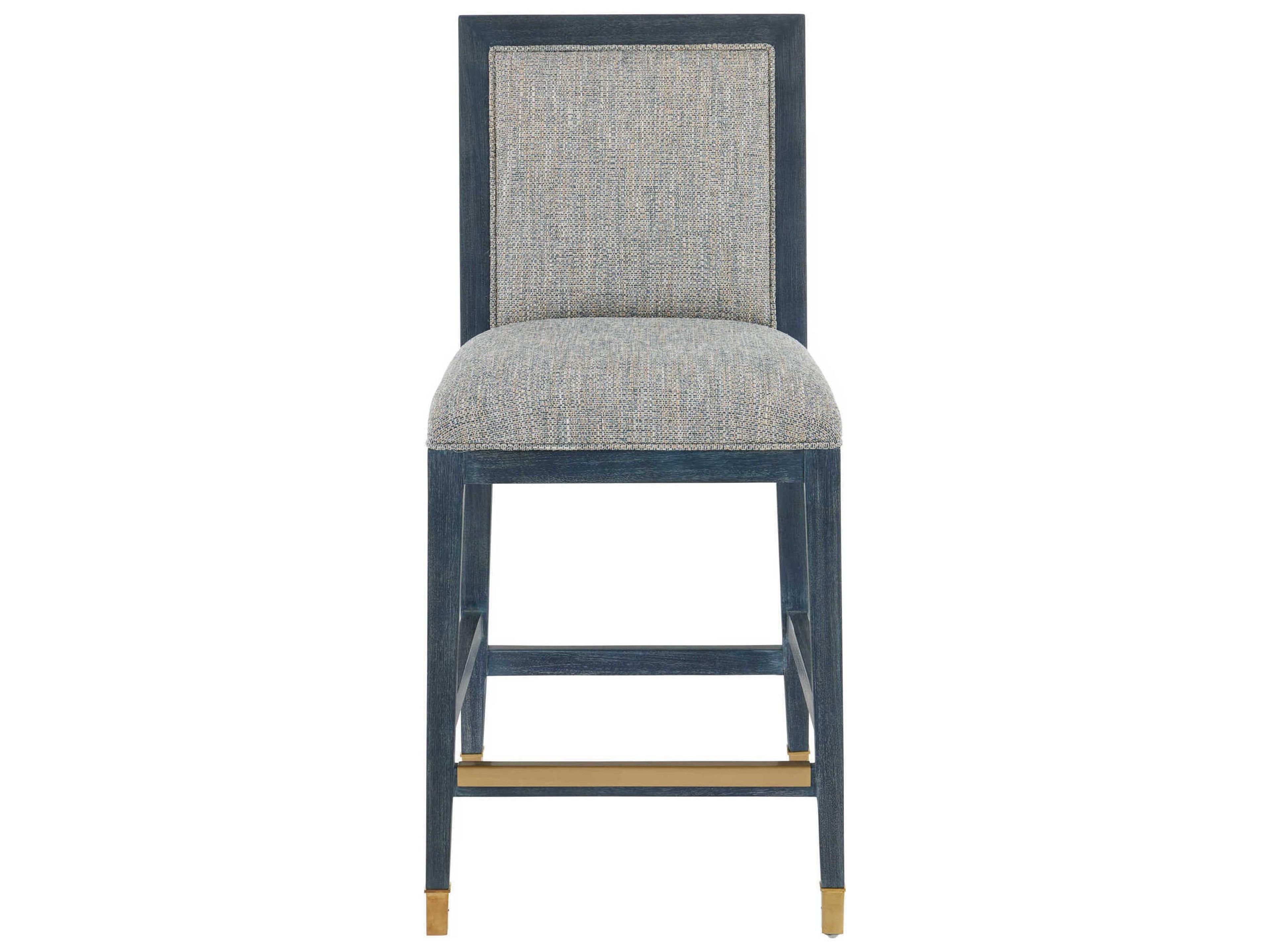 Currey & Company Santos Upholstered Mahogany Wood Counter Stool