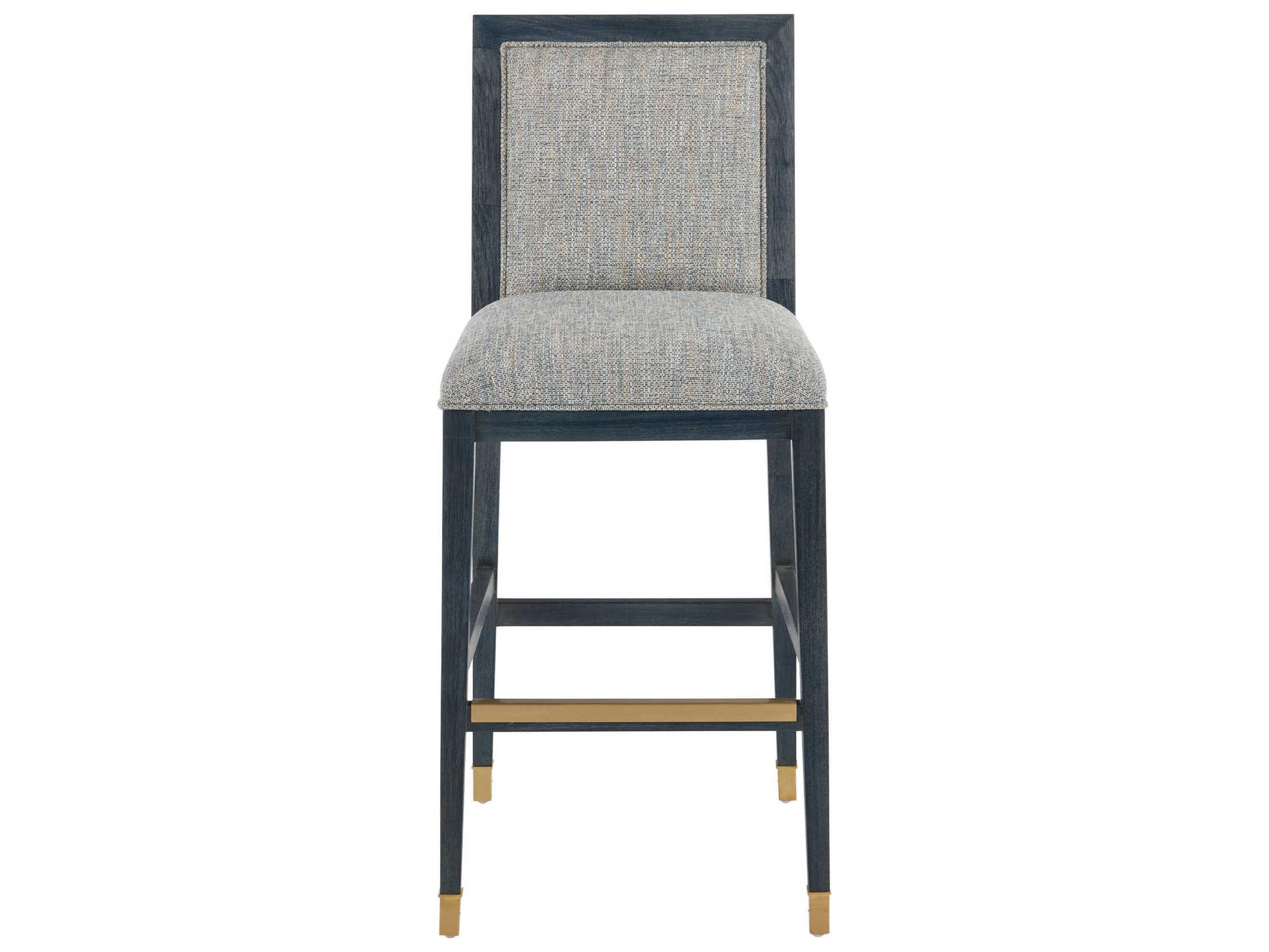 Currey & Company Santos Upholstered Mahogany Wood Bar Stool