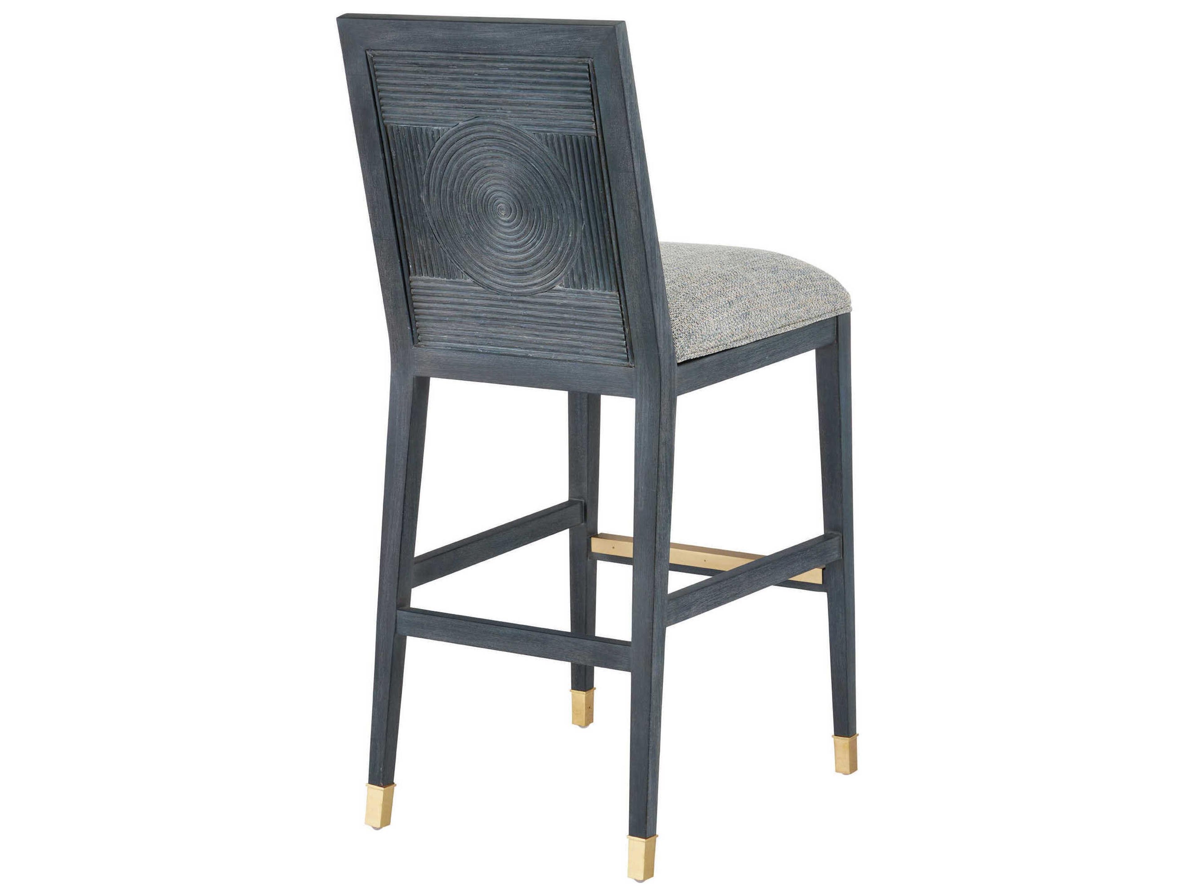 Currey & Company Santos Upholstered Mahogany Wood Bar Stool