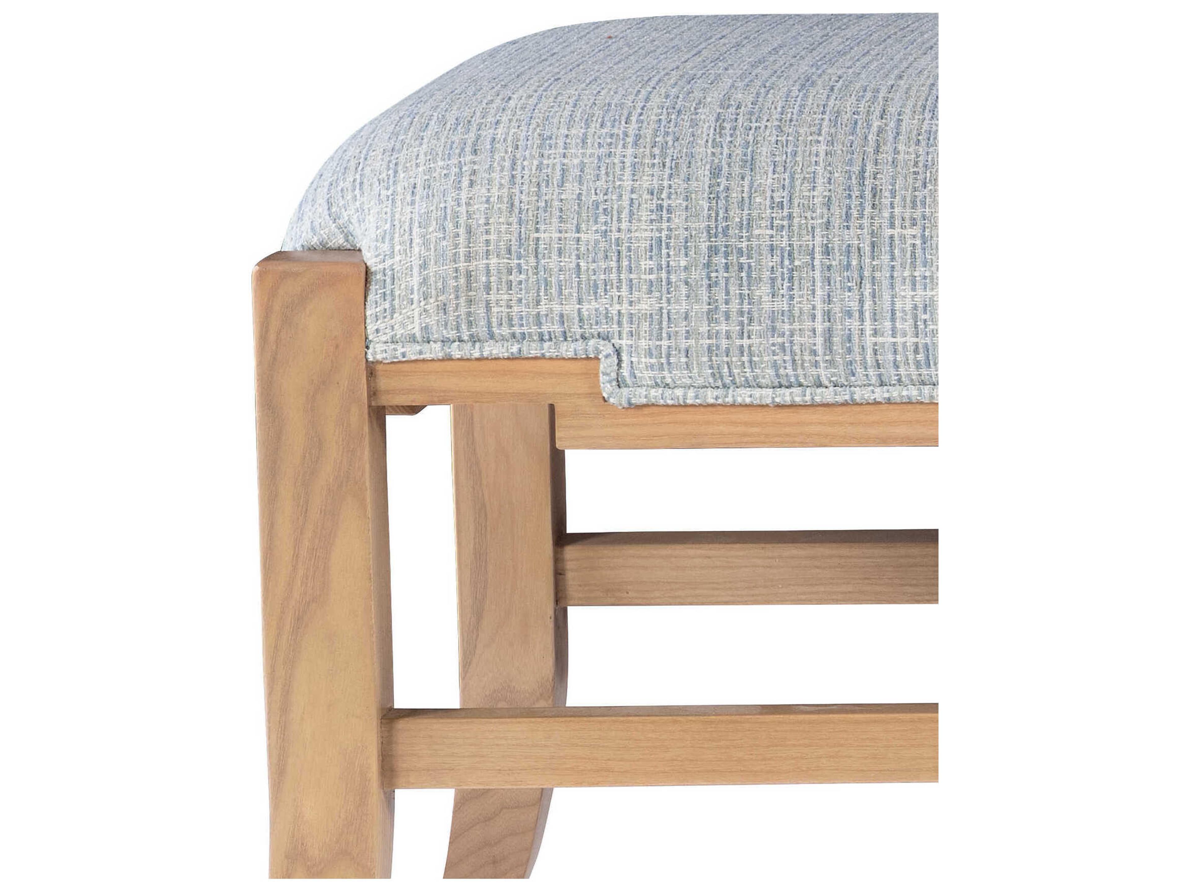 Currey & Company Melanie 58" Blonde Ash Wood Brown Upholstered Accent Bench