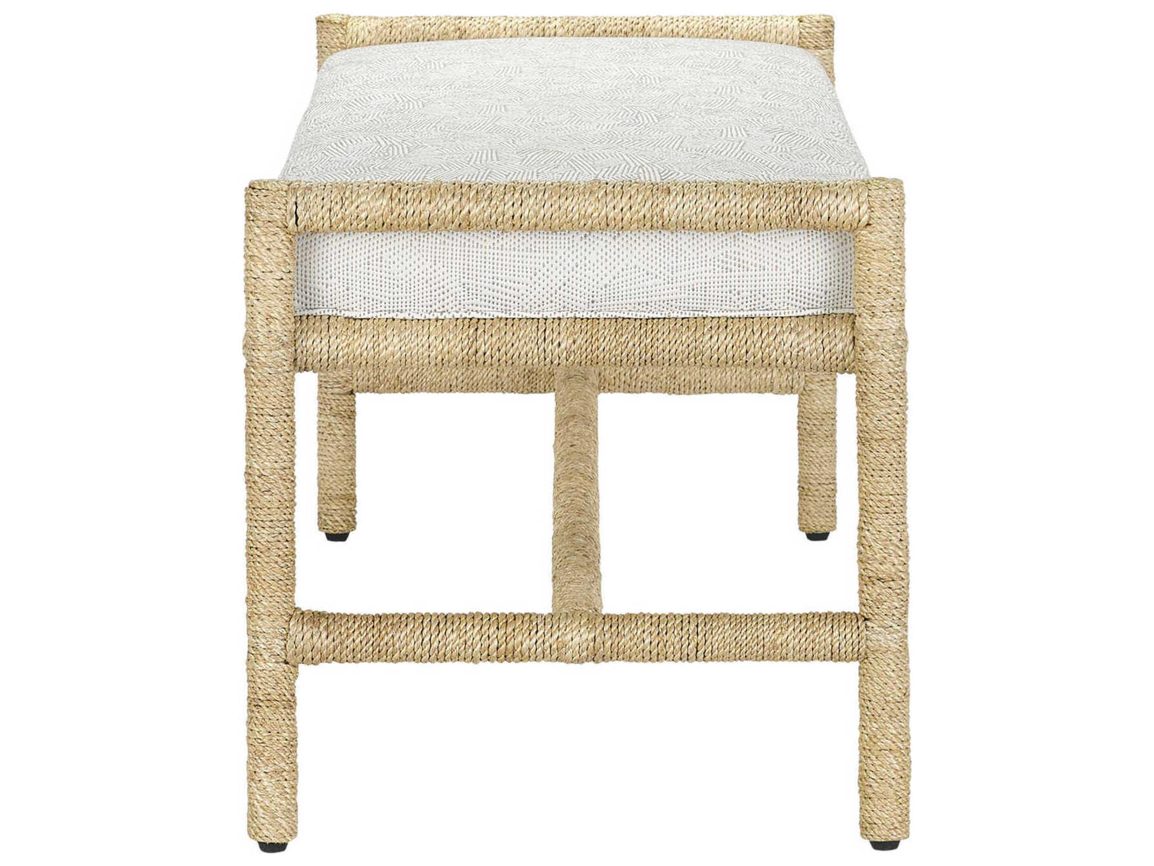 Currey & Company Olisa Natural Brown Upholstered Accent Bench