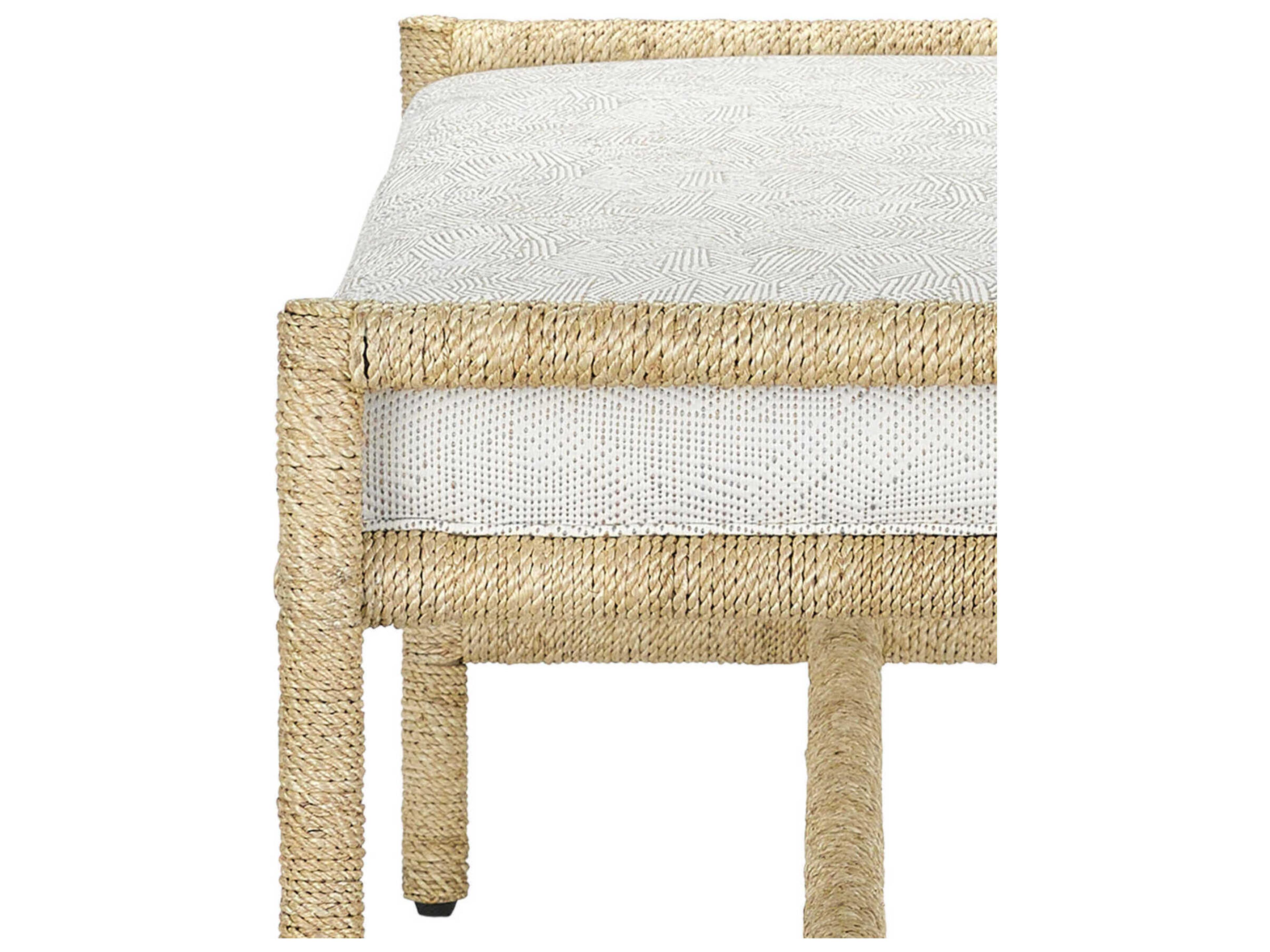 Currey & Company Olisa Natural Brown Upholstered Accent Bench