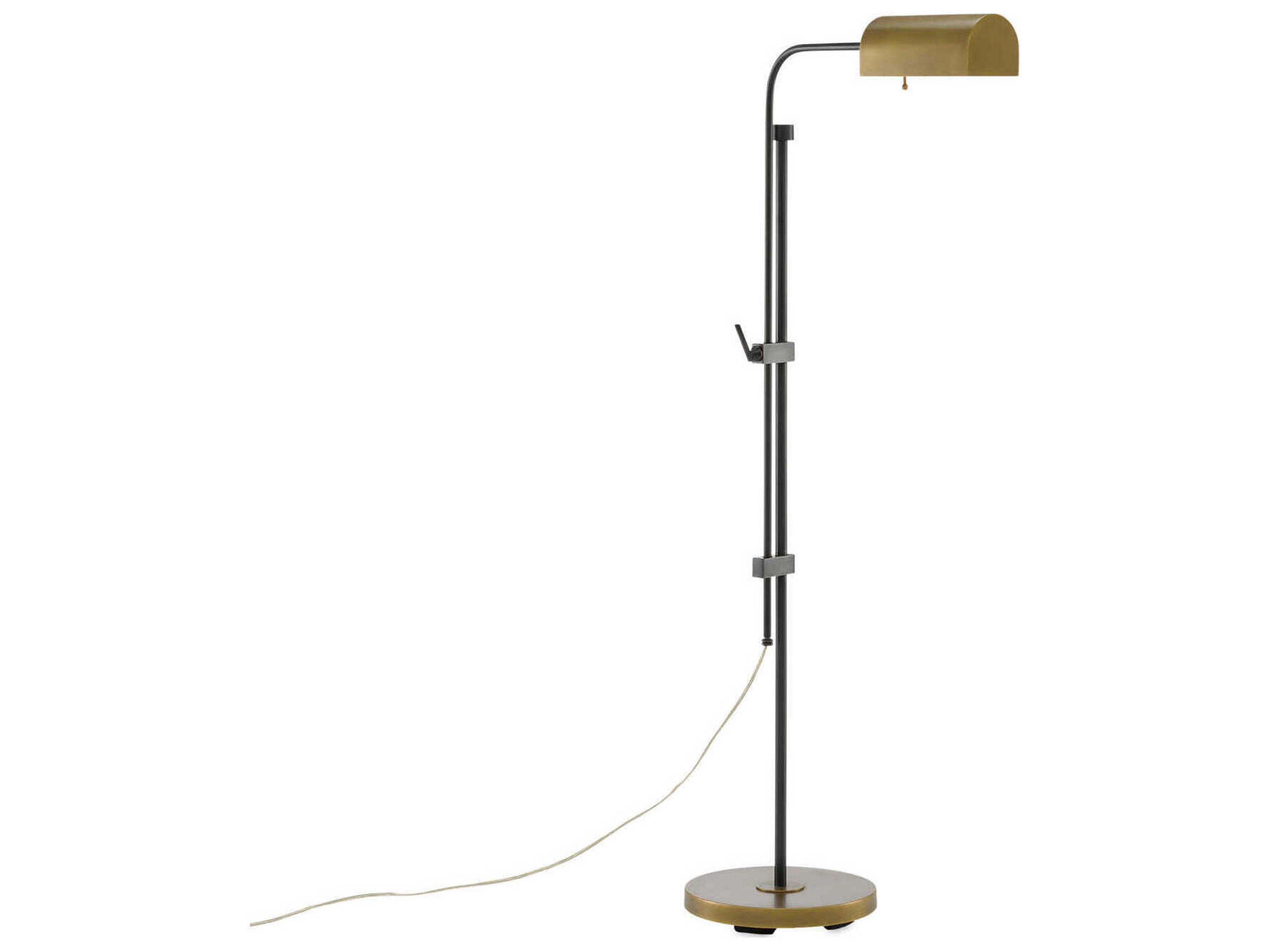 Currey & Company Hearst Industrial Oil Rubbed Bronze Antique Brass Floor Lamp