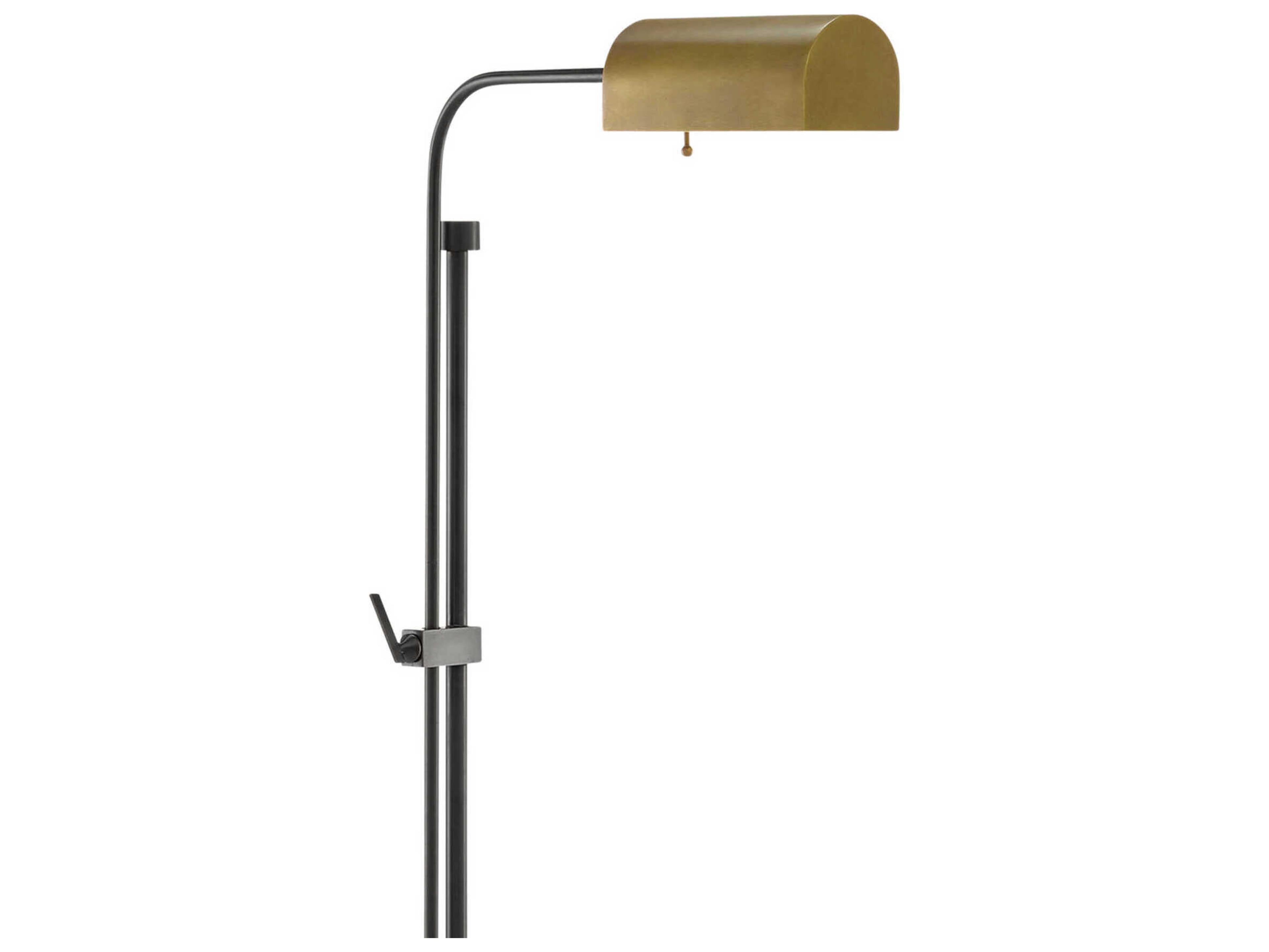 Currey & Company Hearst Industrial Oil Rubbed Bronze Antique Brass Floor Lamp