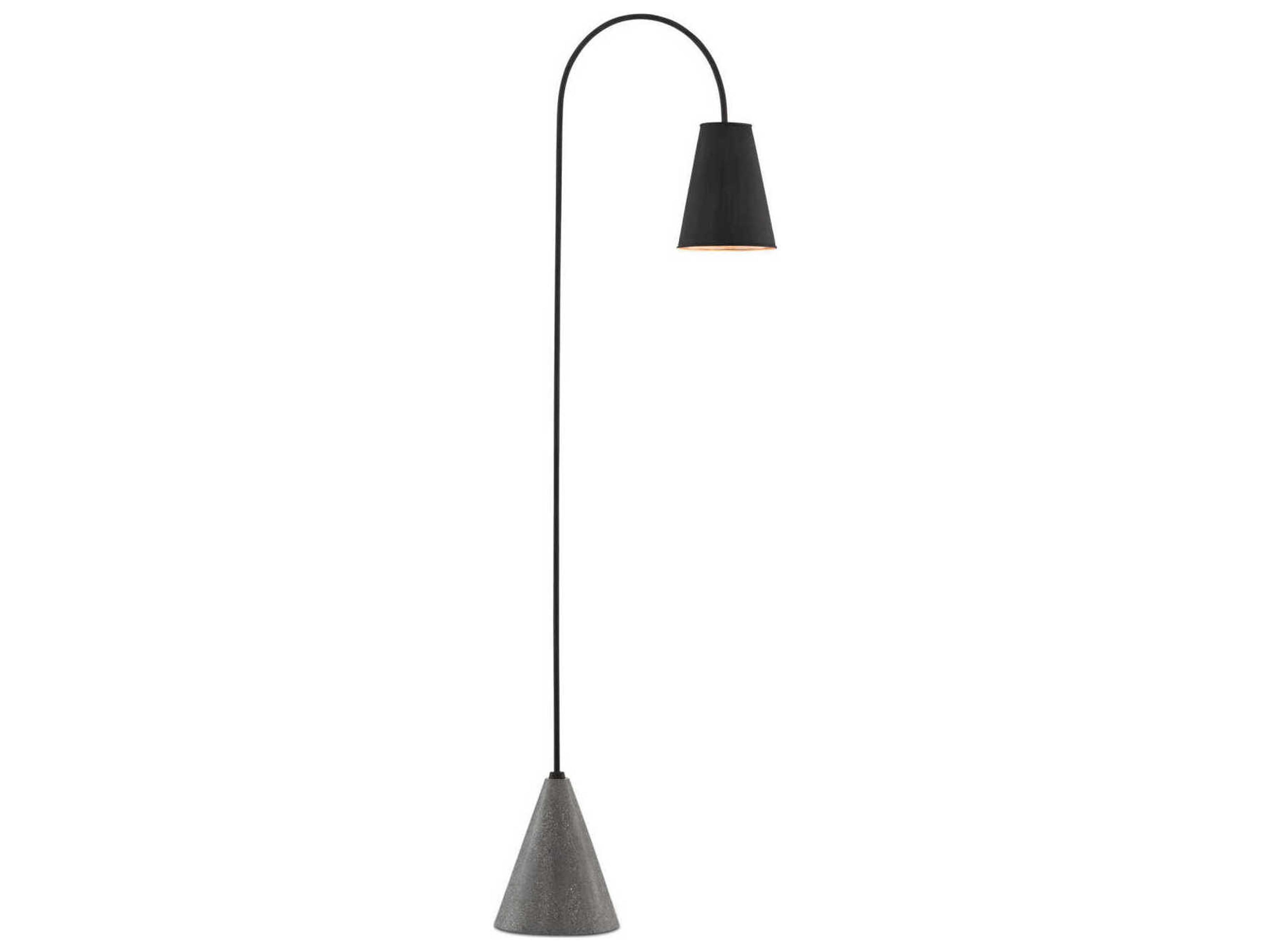 Currey & Company Lotz Black Iron Silver Floor Lamp