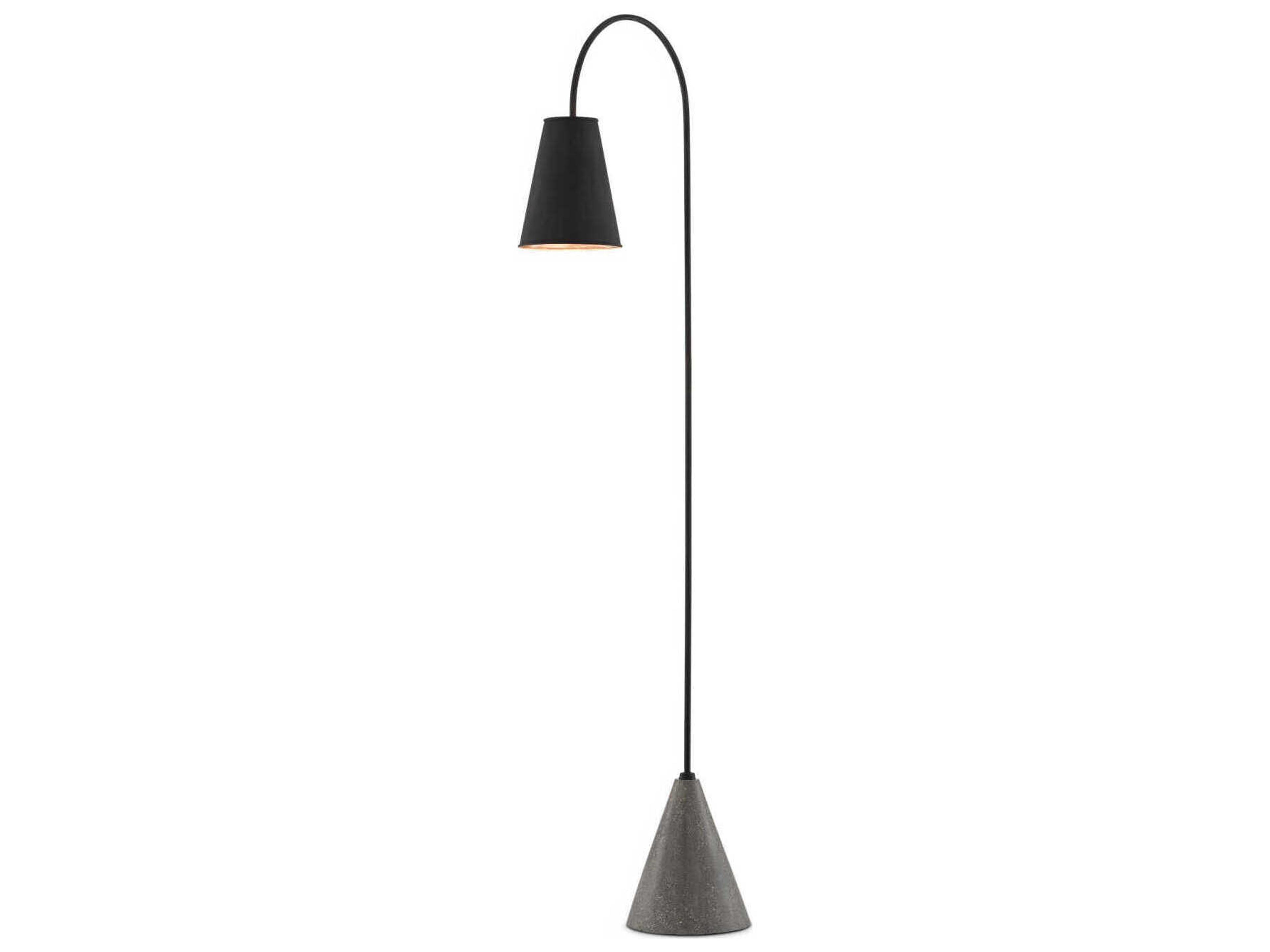 Currey & Company Lotz Black Iron Silver Floor Lamp