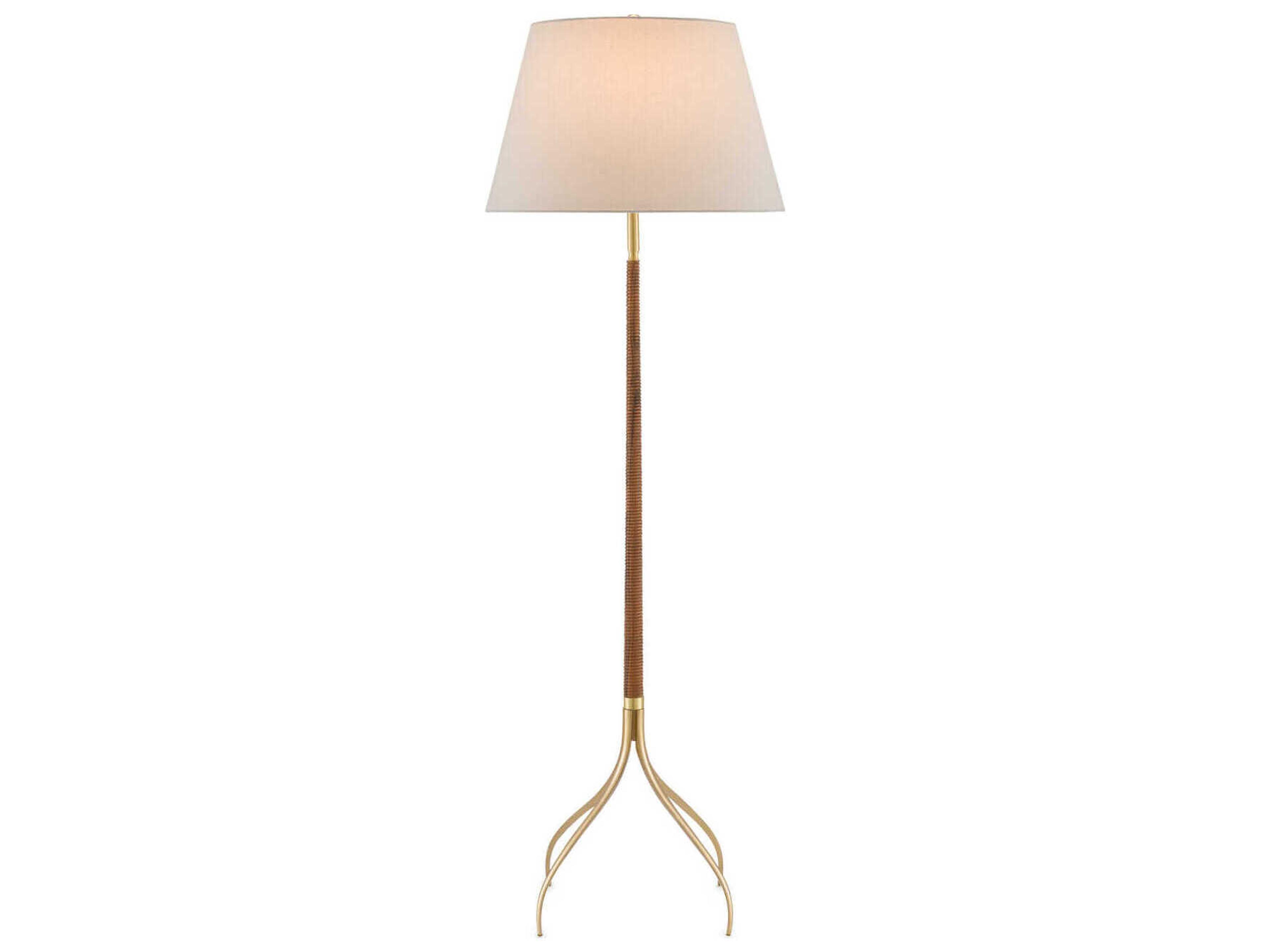 Currey & Company Circus Natural Brushed Brass Floor Lamp