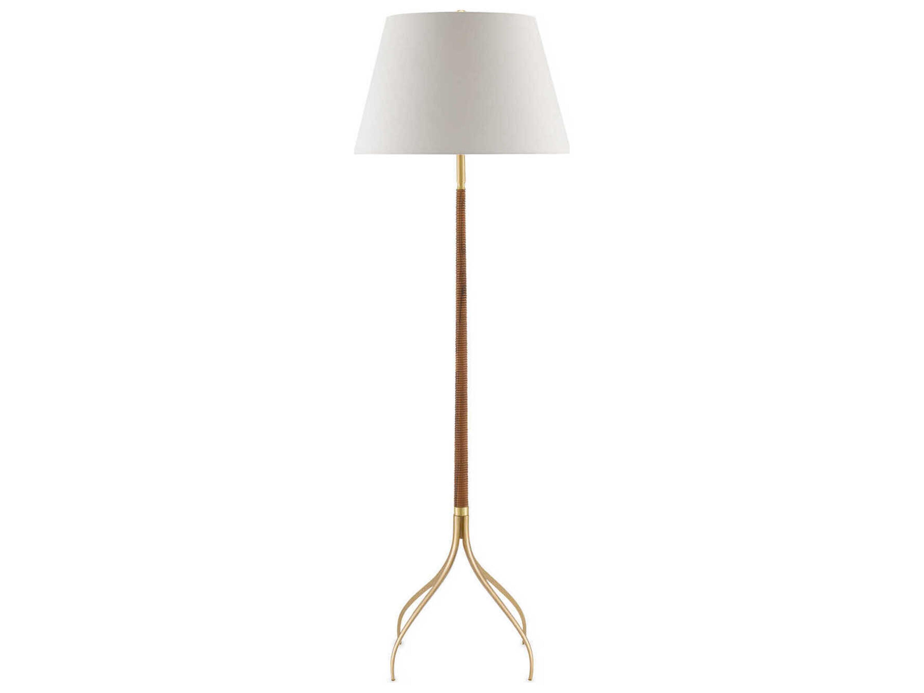 Currey & Company Circus Natural Brushed Brass Floor Lamp