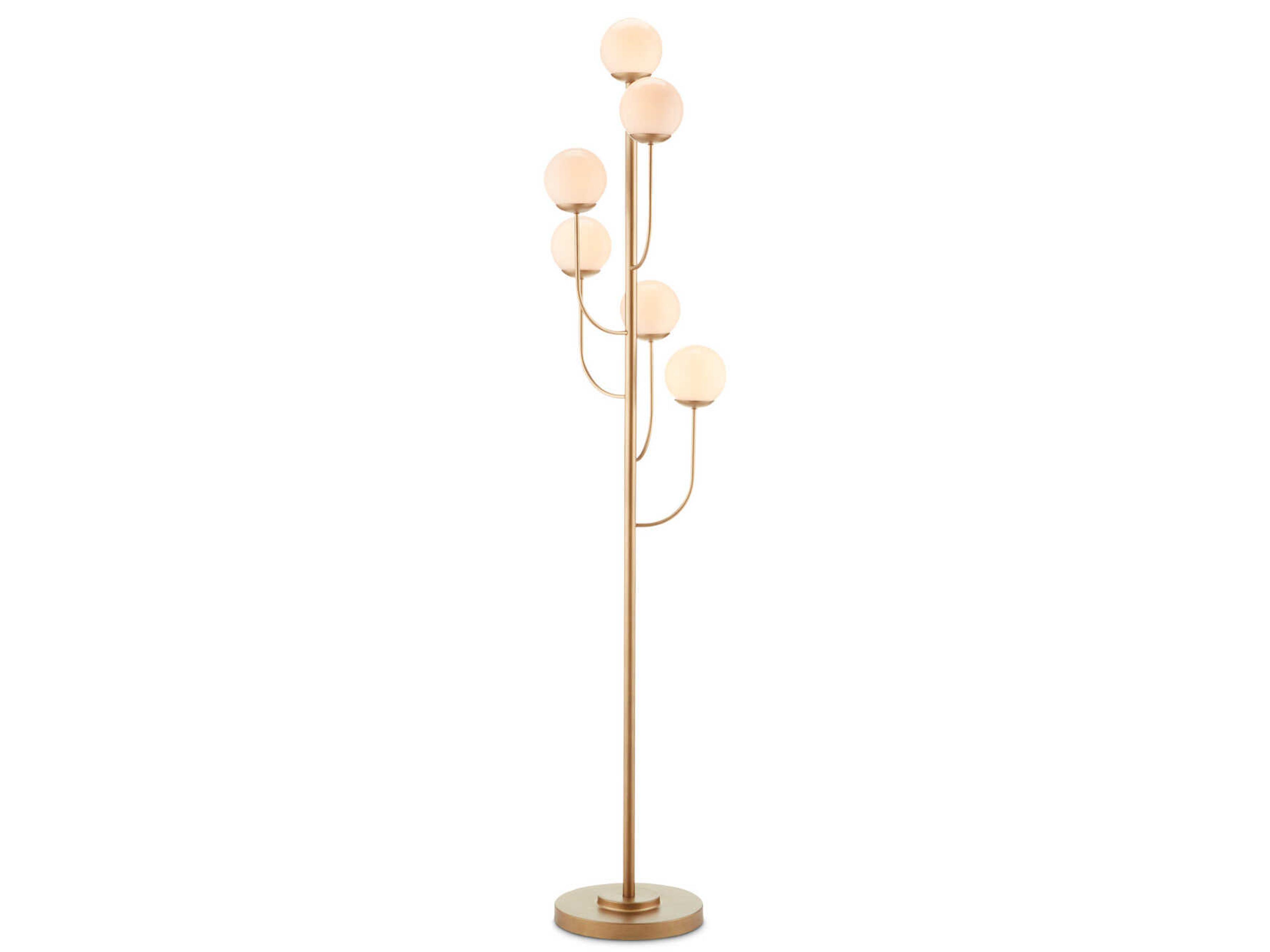 Currey & Company Farnsworth Brass Glass Floor Lamp