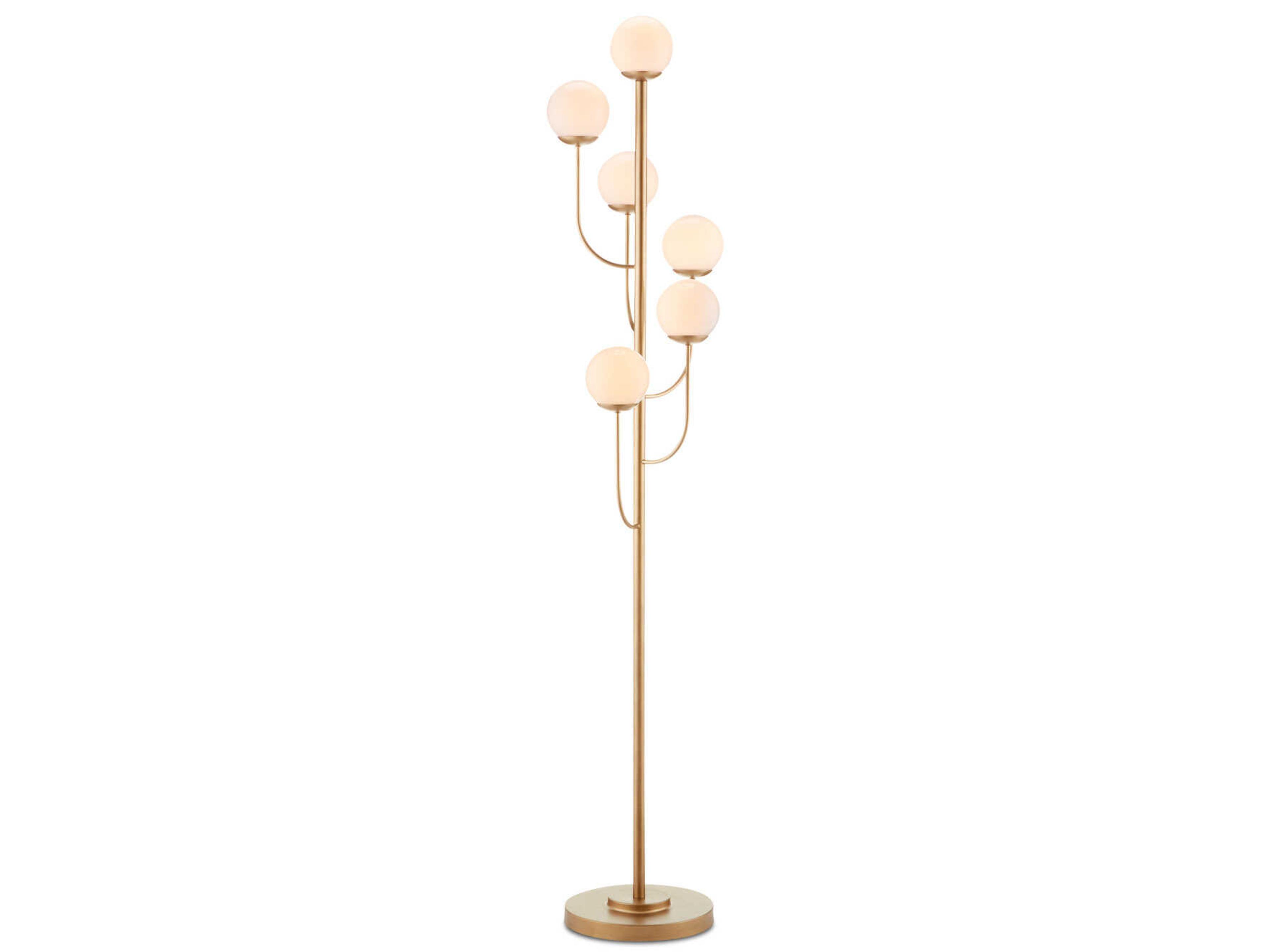 Currey & Company Farnsworth Brass Glass Floor Lamp