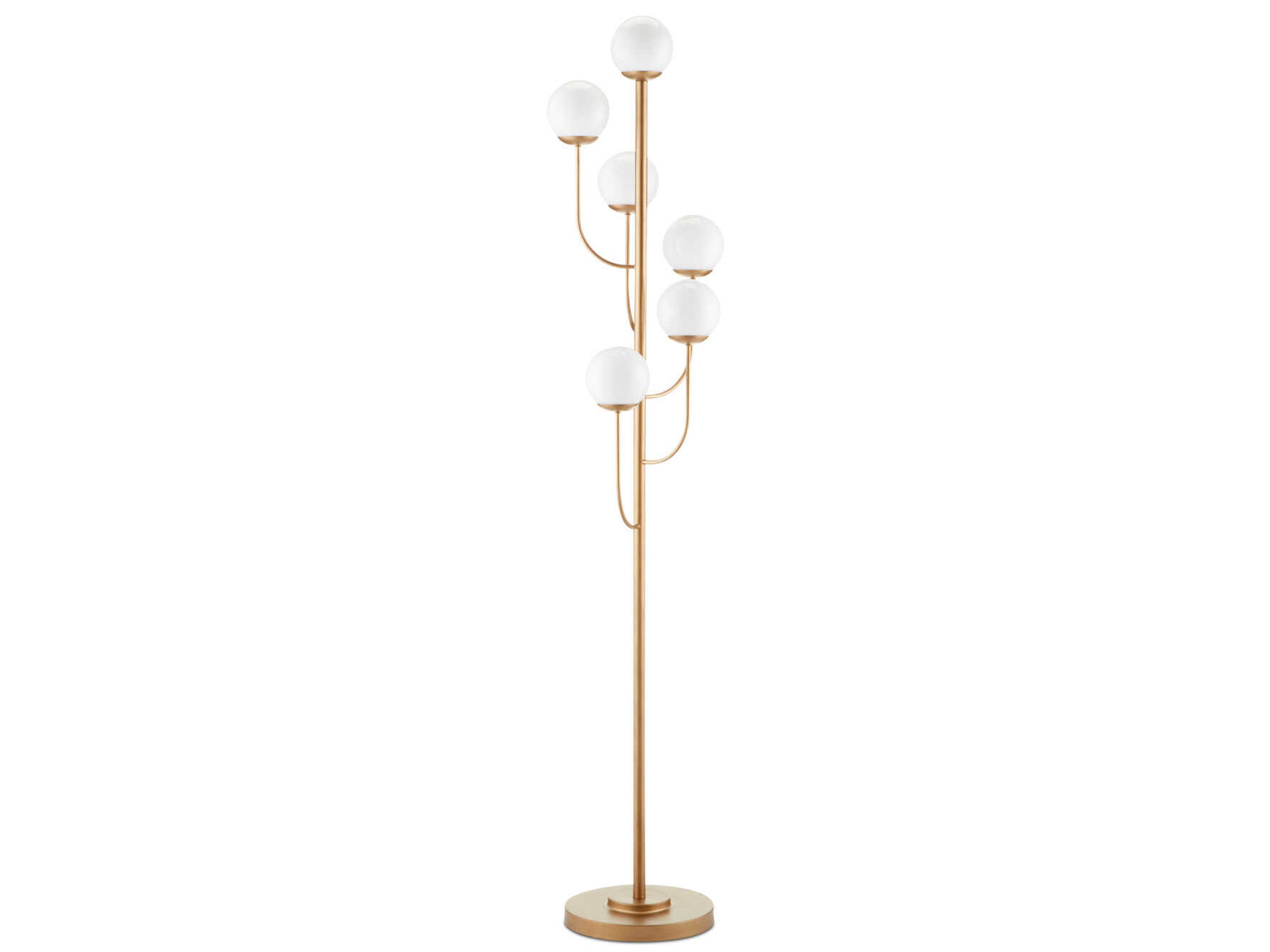 Currey & Company Farnsworth Brass Glass Floor Lamp