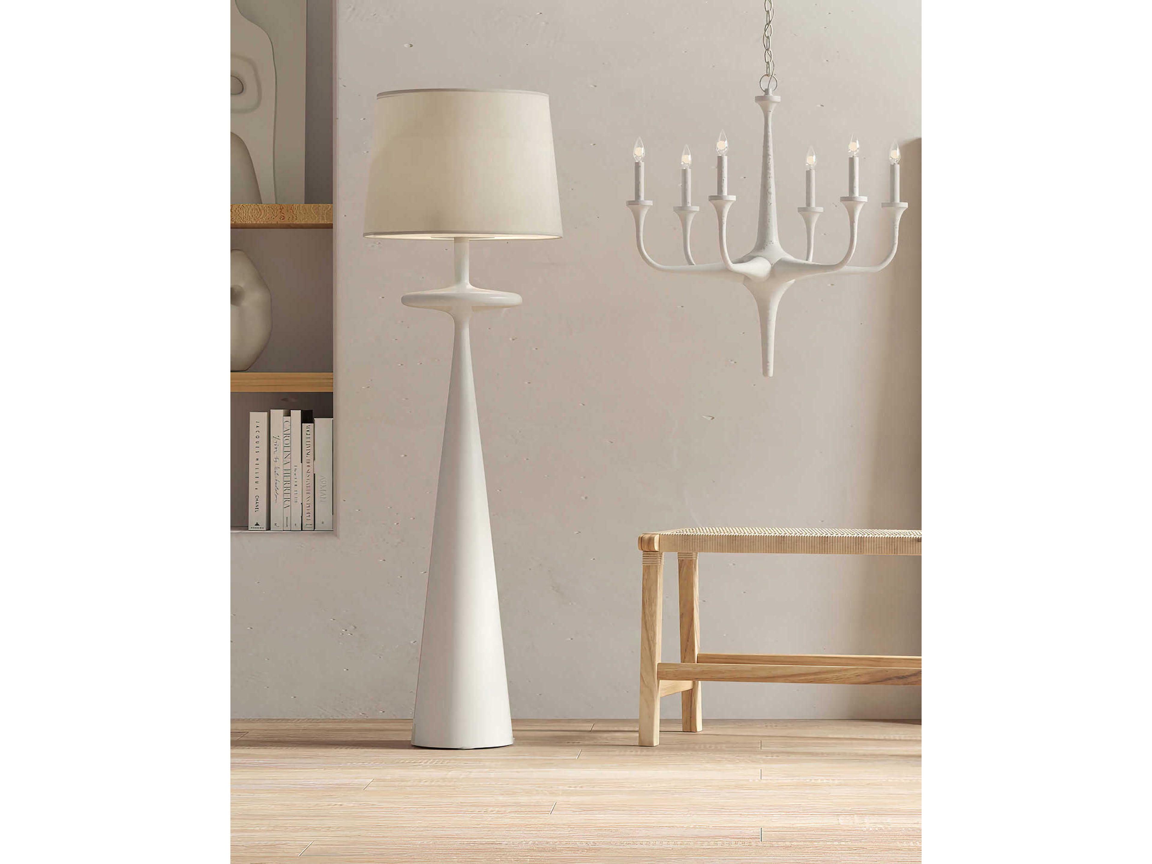 Currey & Company Giacomo Gesso White Floor Lamp