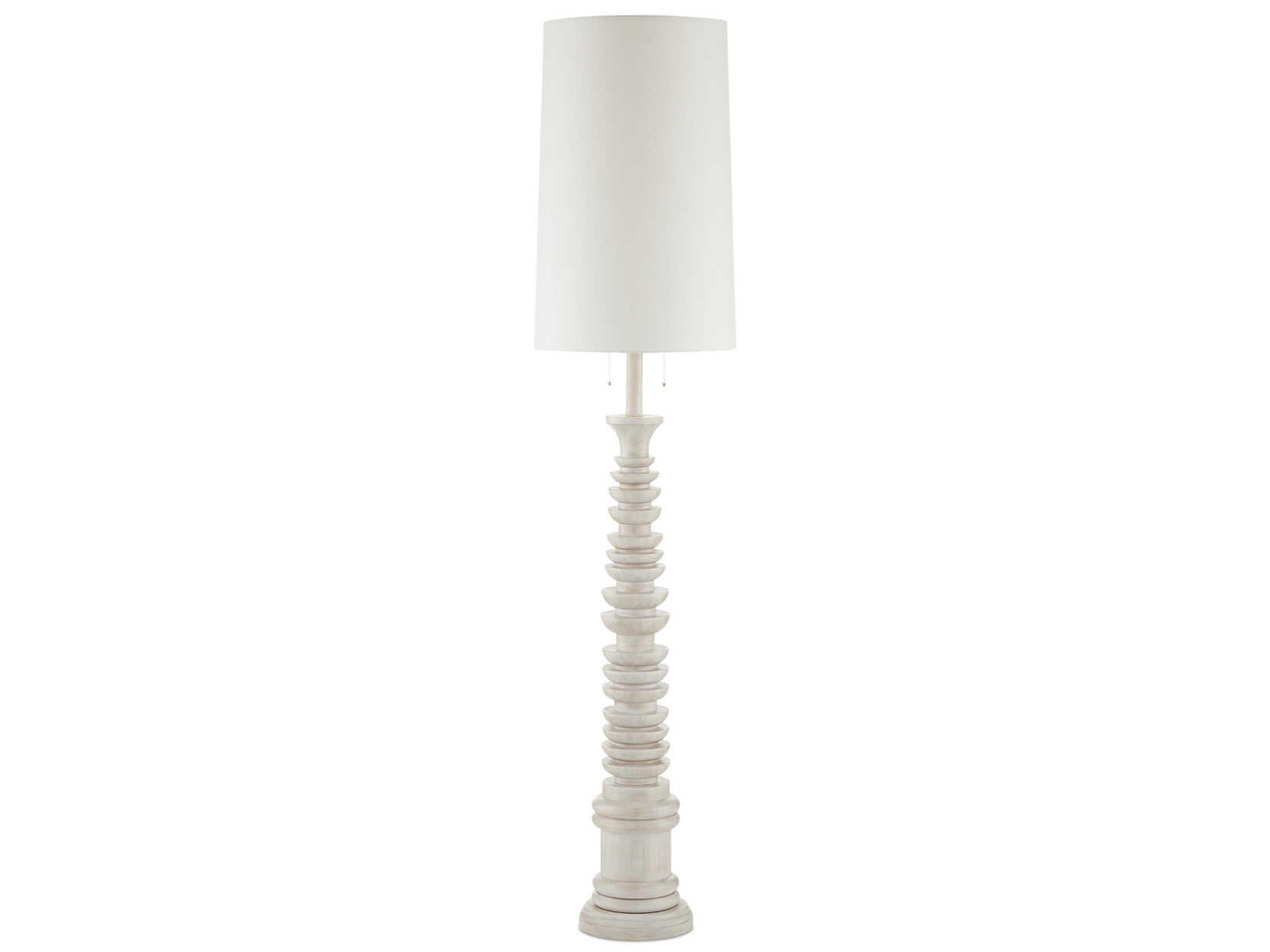 Currey & Company Malayan Whitewash Floor Lamp