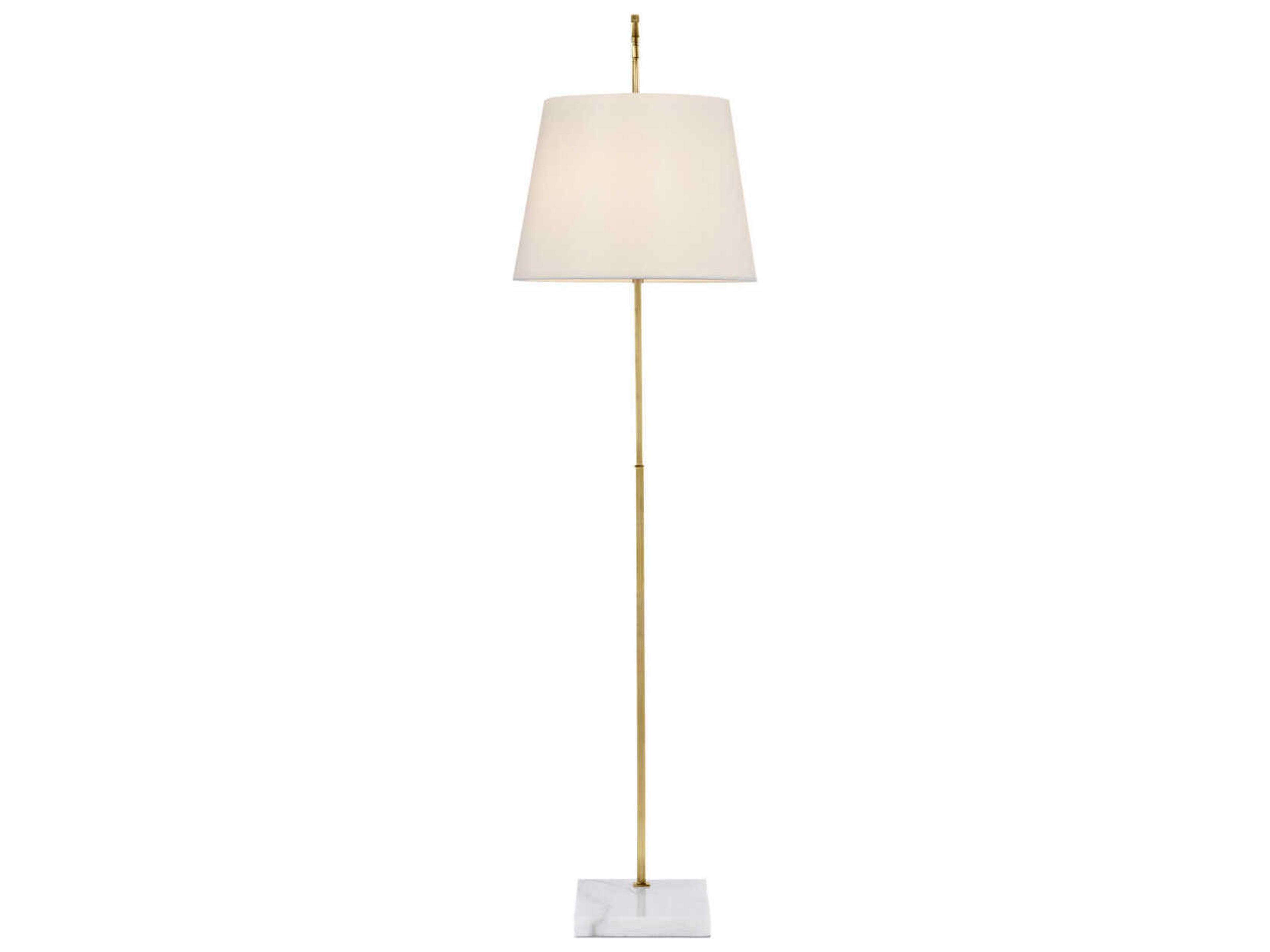 Currey & Company Cloister Antique Brass White Floor Lamp