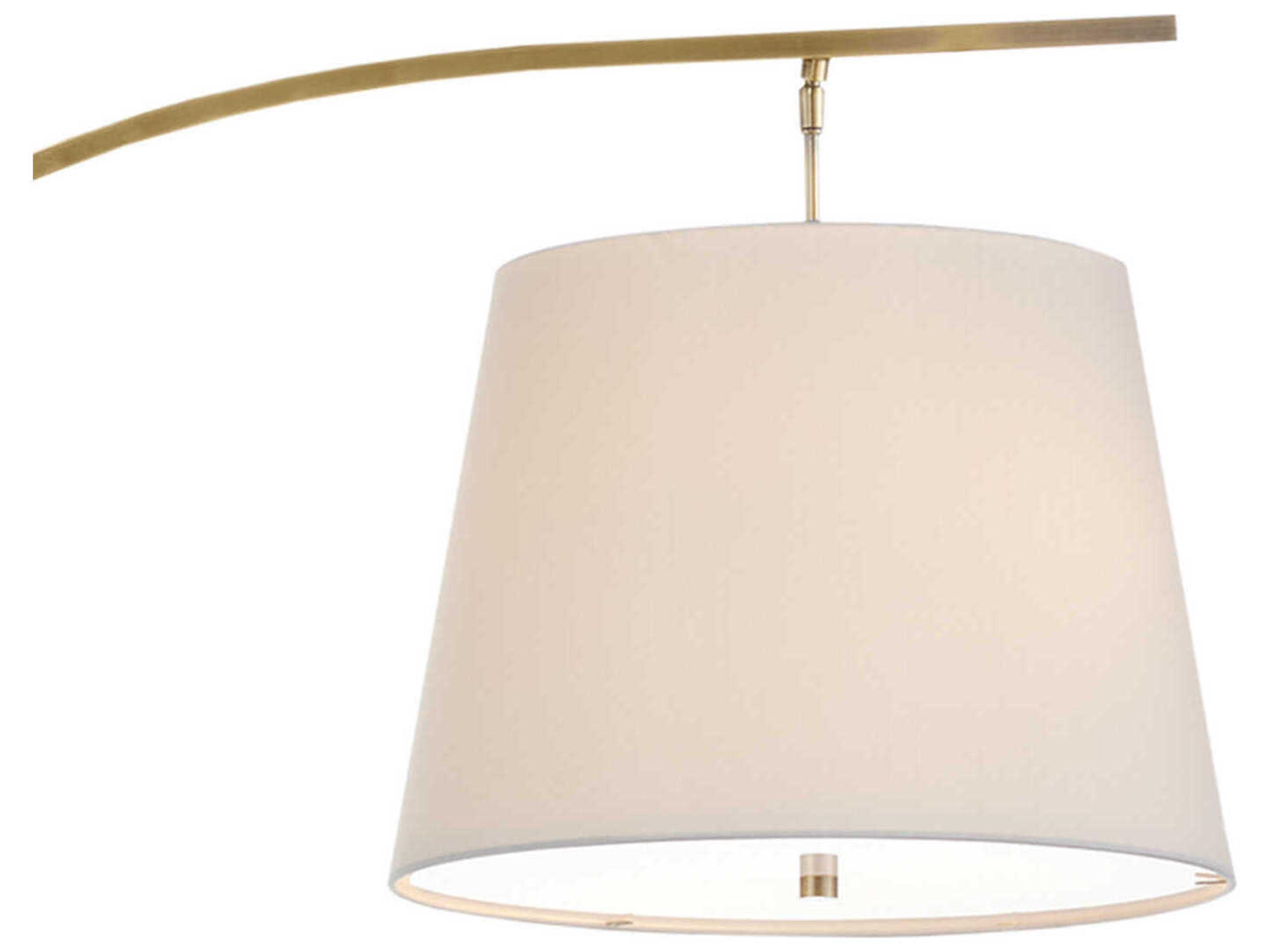 Currey & Company Cloister Antique Brass White Floor Lamp