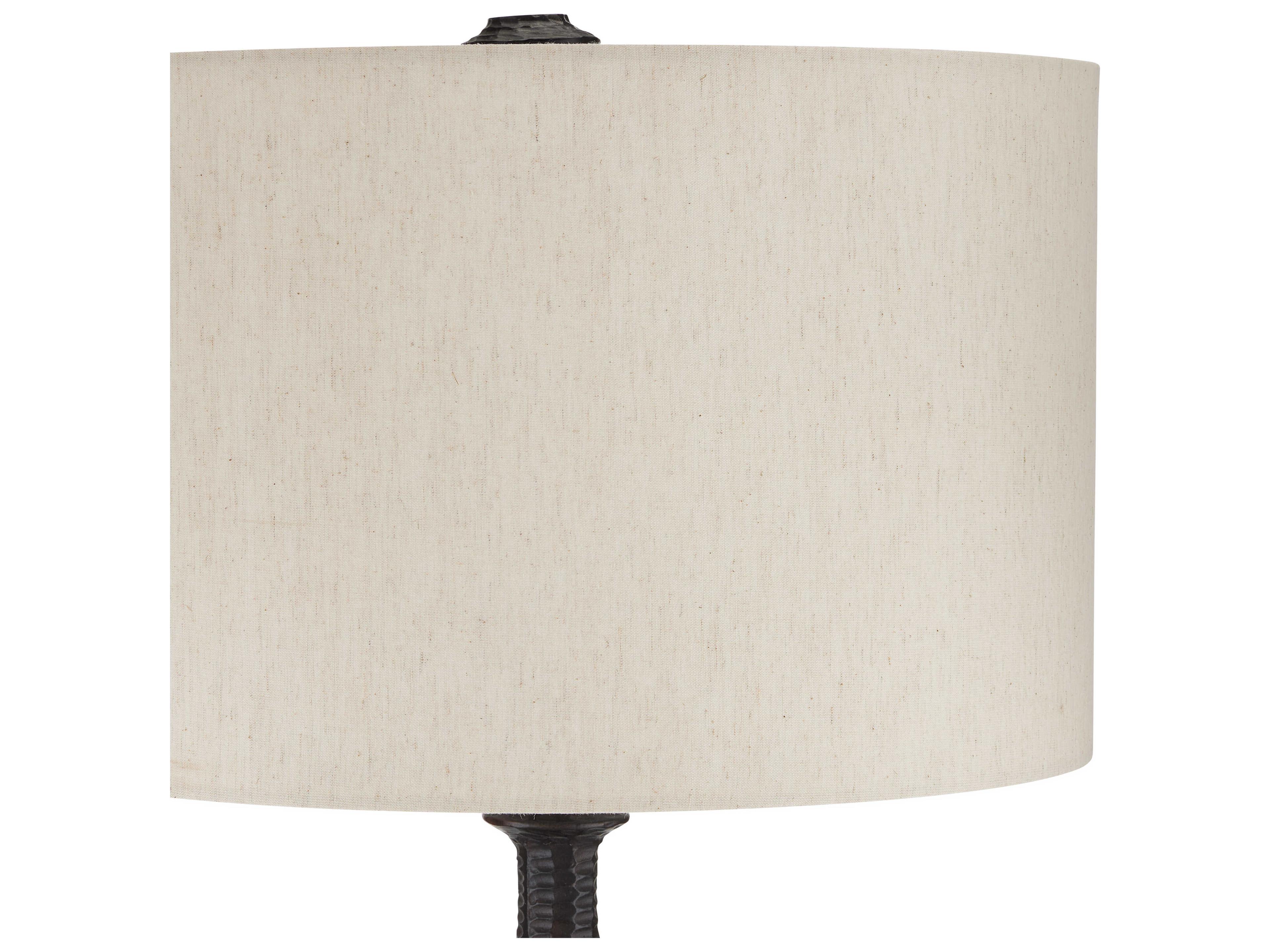 Currey & Company Gallo Bronze Natural Linen Floor Lamp