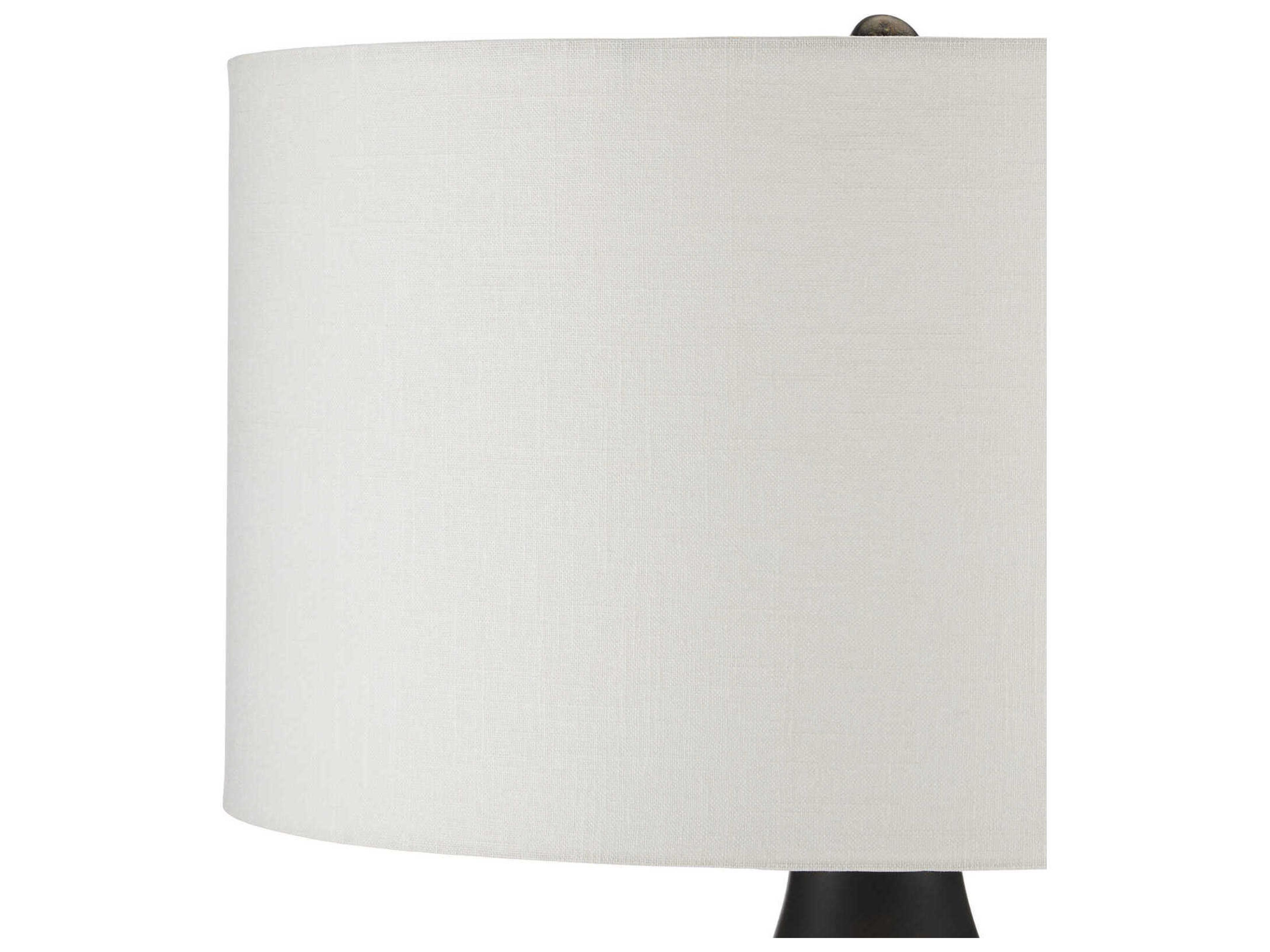 Currey & Company Brigadier Antique Brass Black Whitewash Floor Lamp