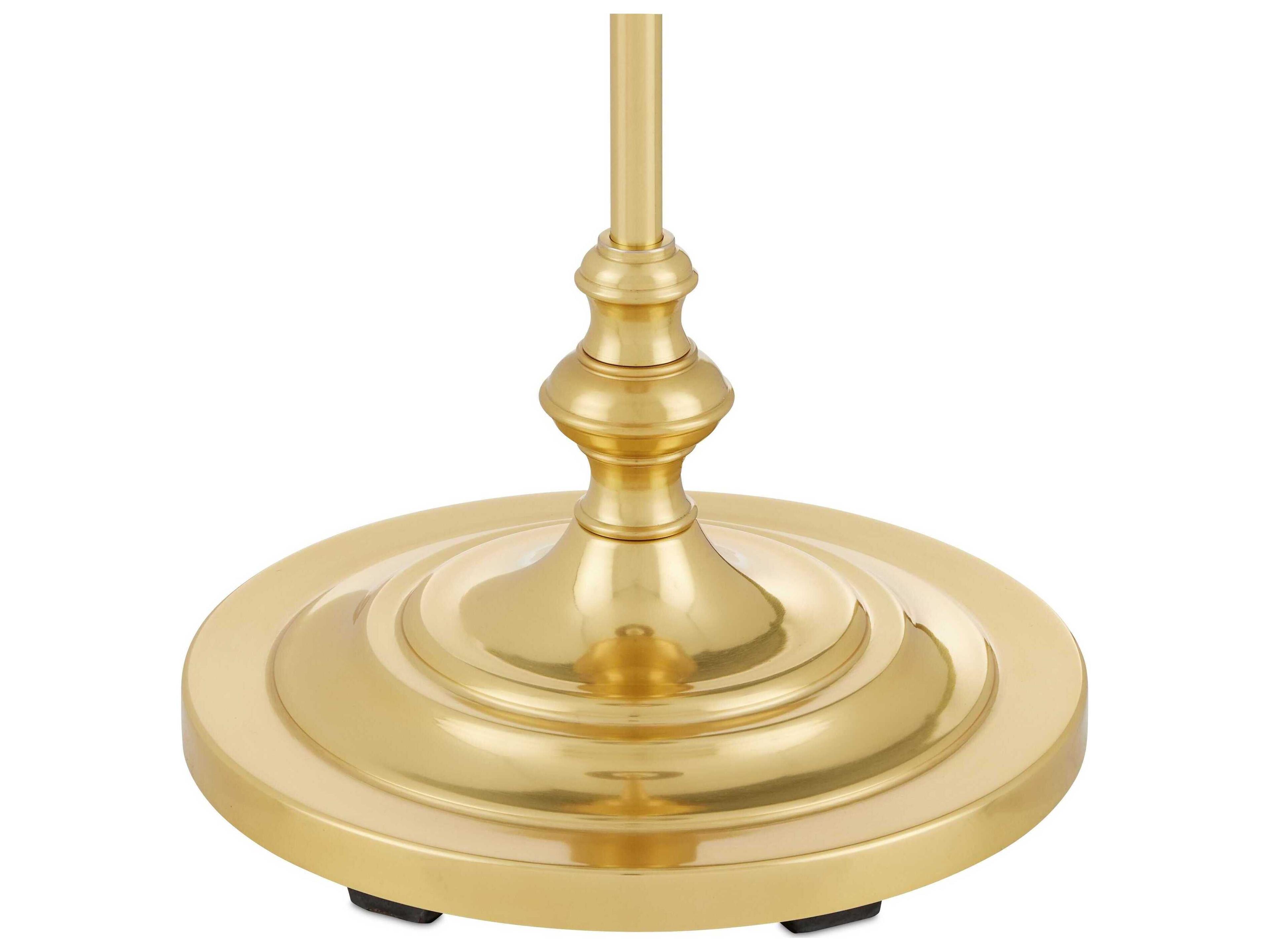 Currey & Company Deauville Polished Brass Natural Seagrass Floor Lamp