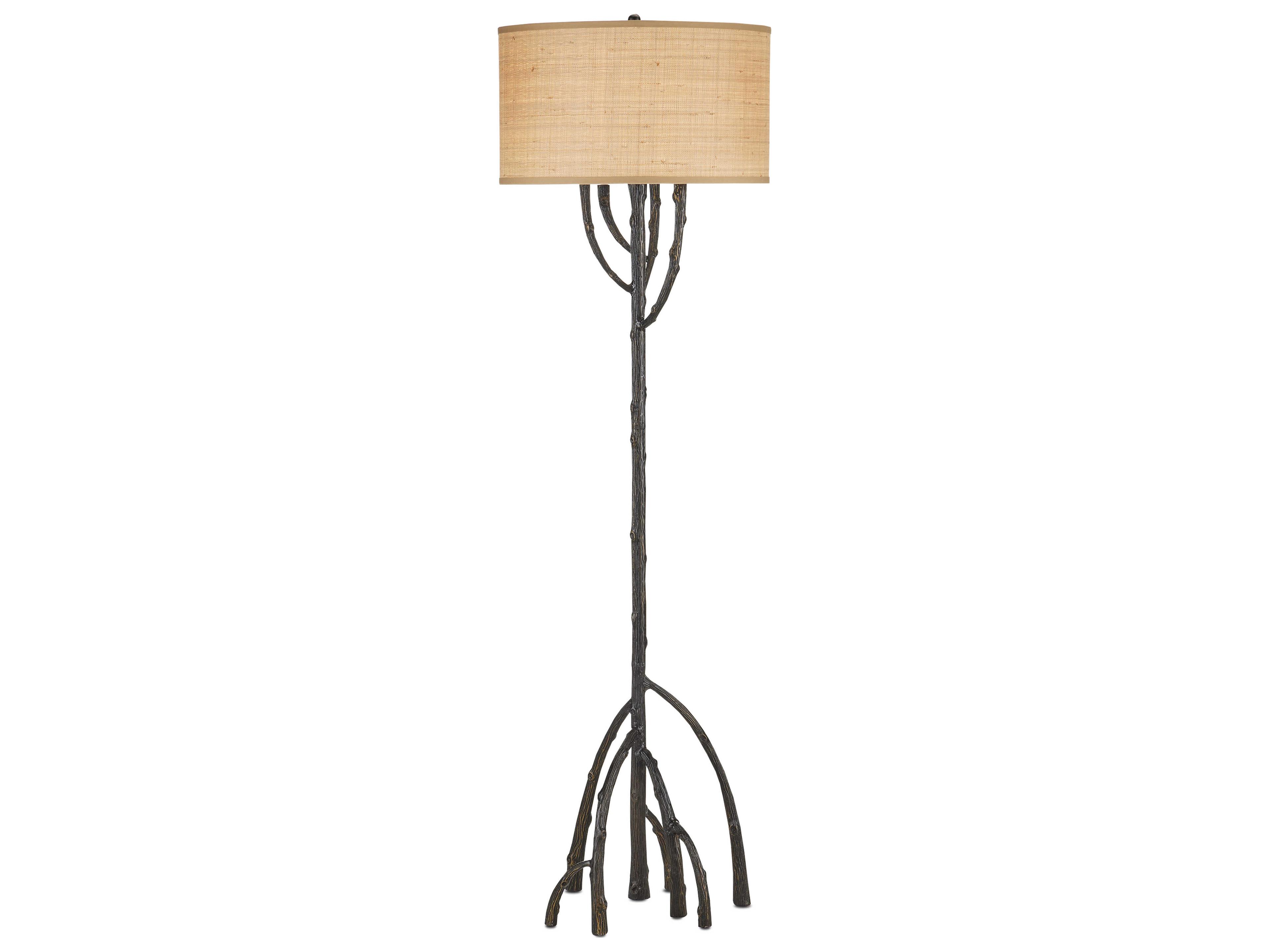 Mangrove Bronze Grasscloth Floor Lamp