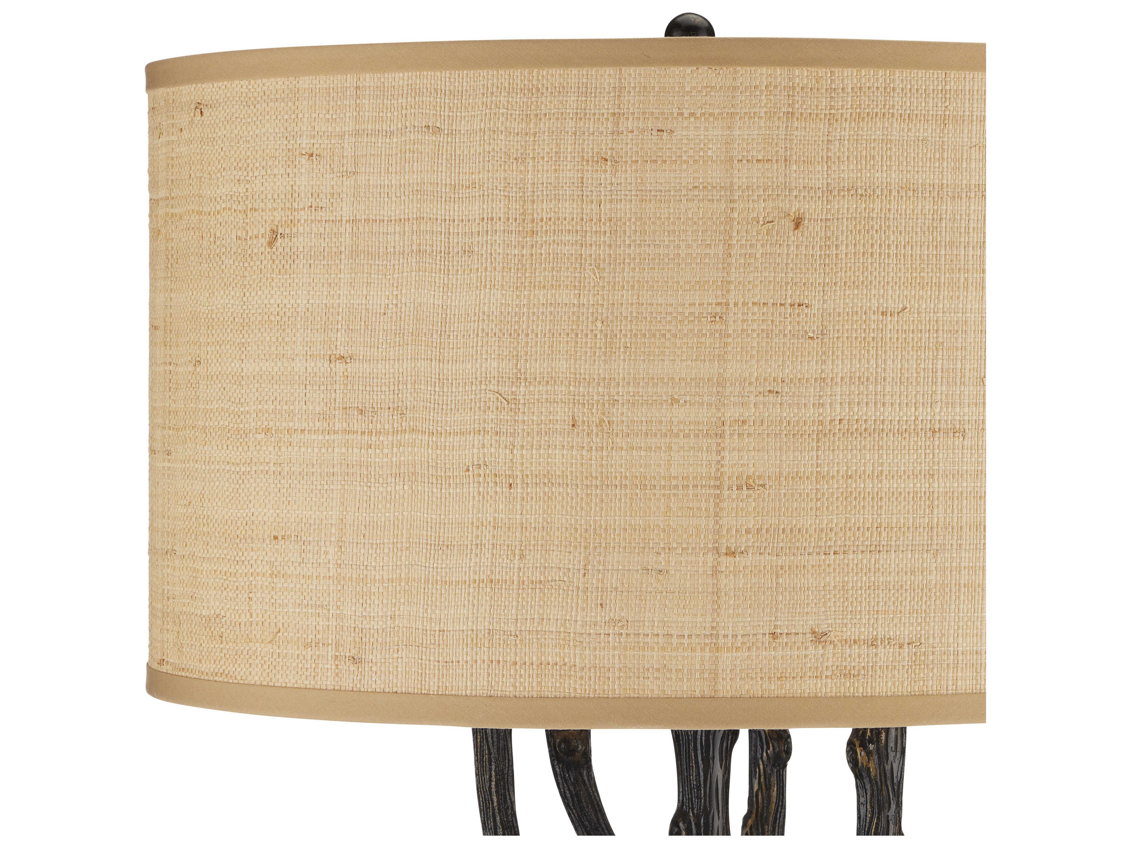 Currey & Company Mangrove Bronze Grasscloth Floor Lamp