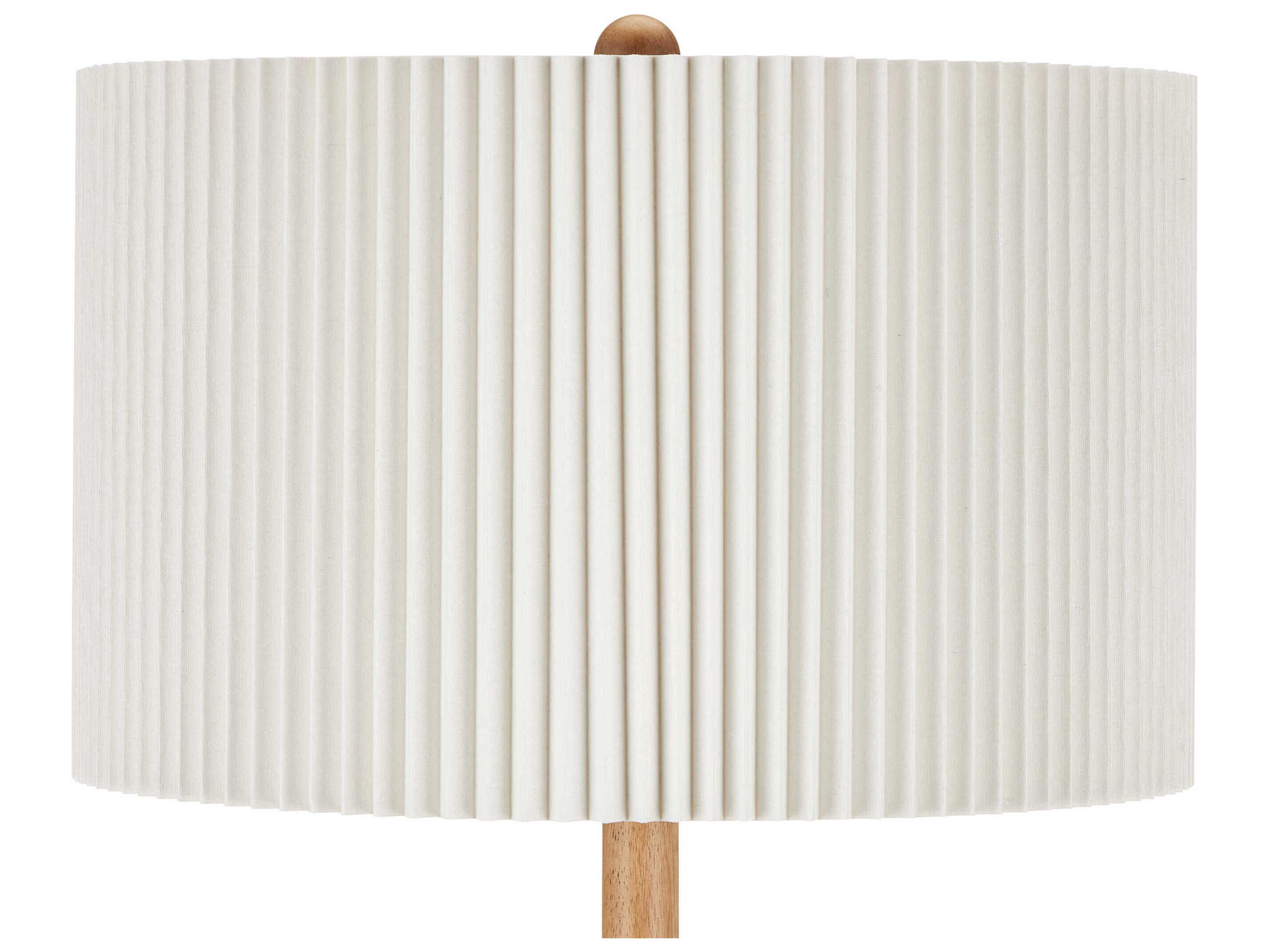 Currey & Company Mitford Natural Bone Linen Knife Pleated Wood Floor Lamp