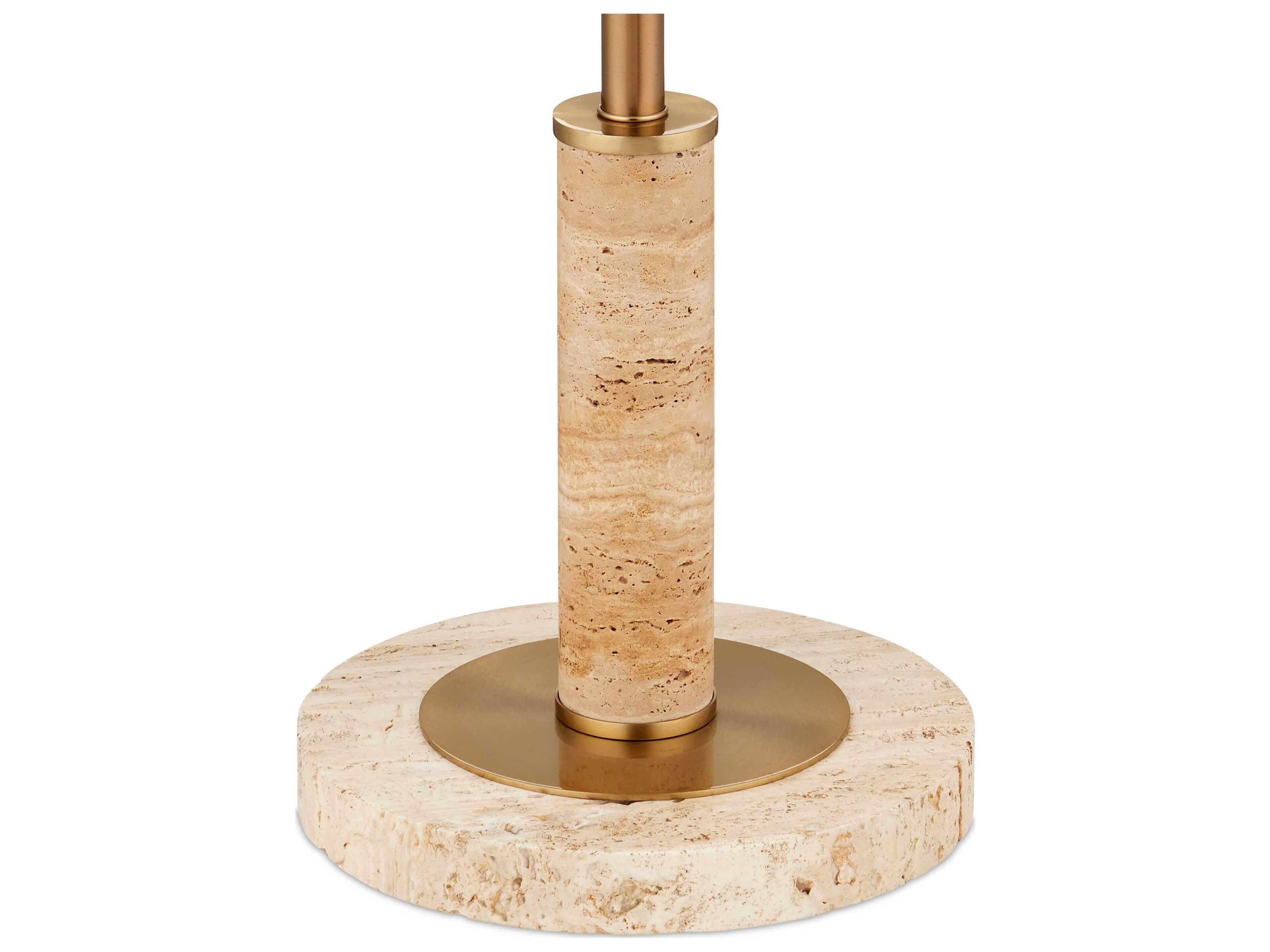 Currey & Company Miles Brass Natural Metal Floor Lamp