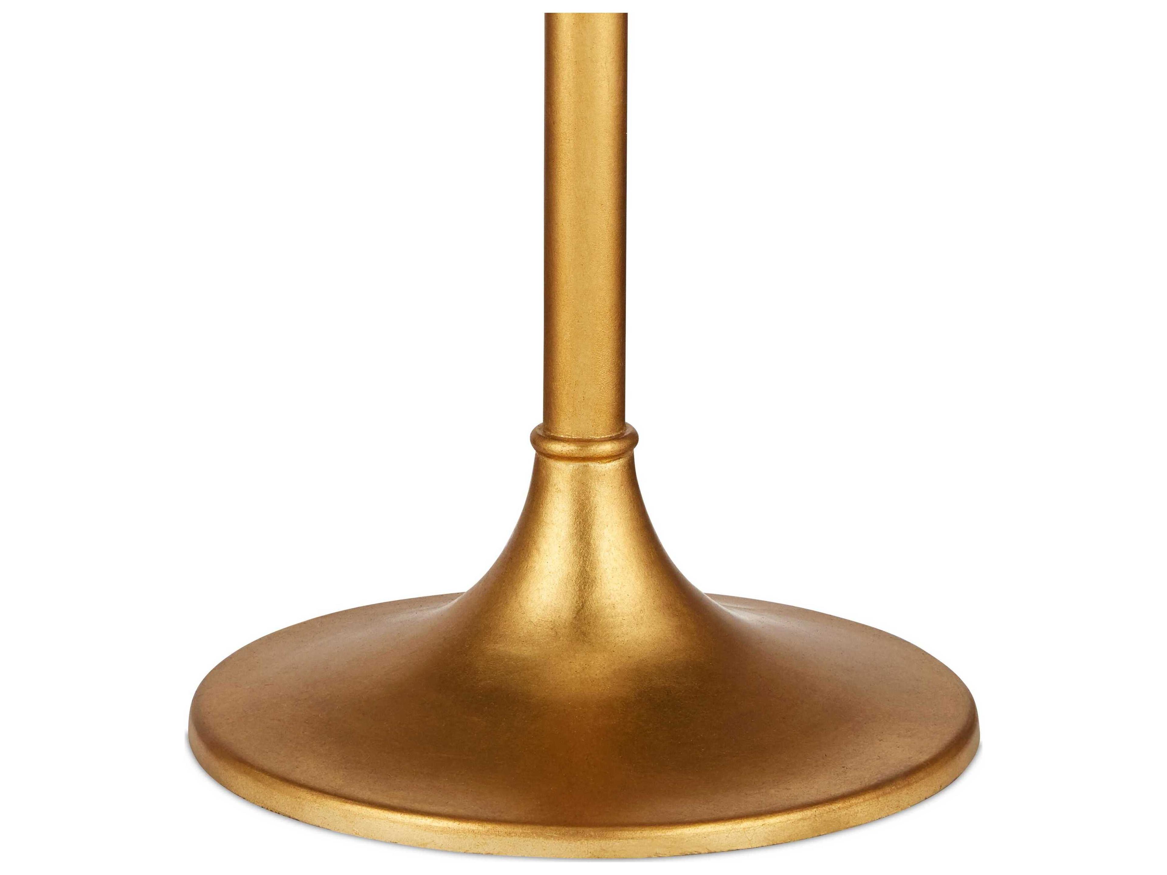 Currey & Company Rossville Contemporary Gold Leaf Frosted White Floor Lamp