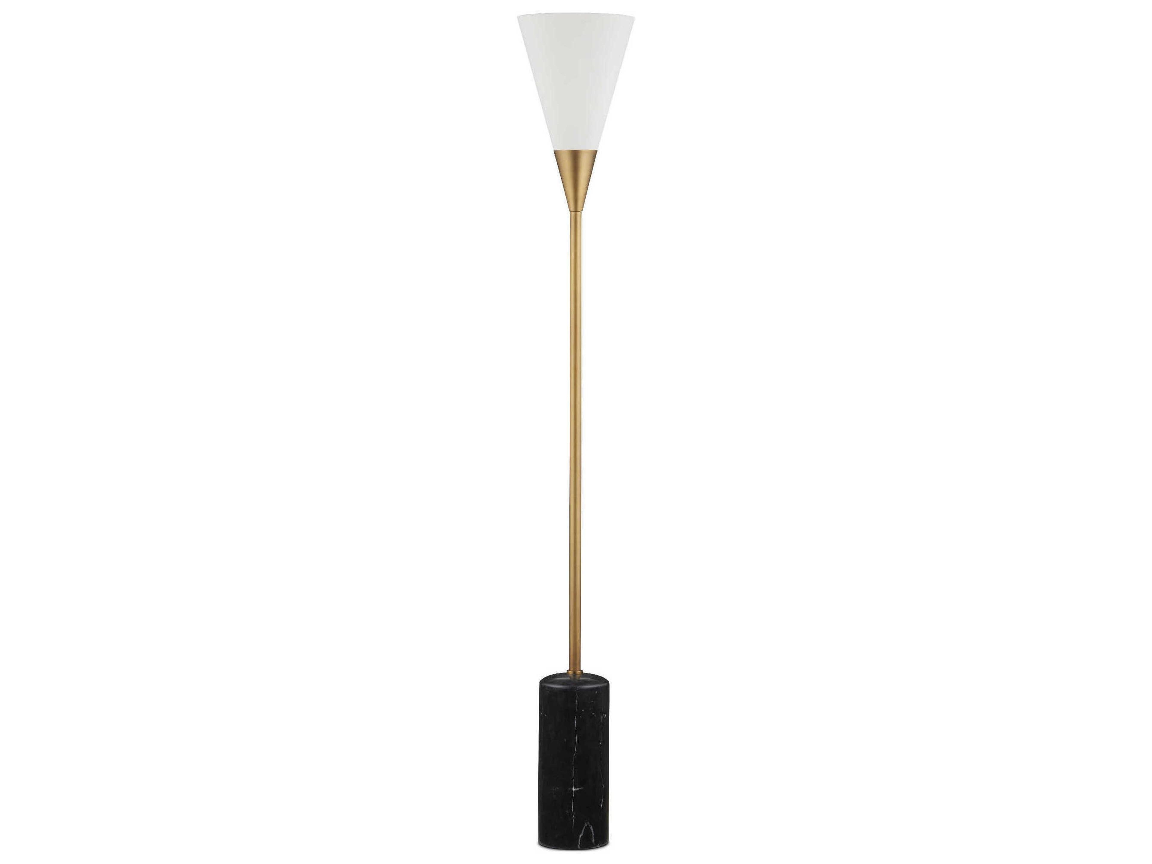 Currey & Company Martini Black Brushed Brass Floor Lamp