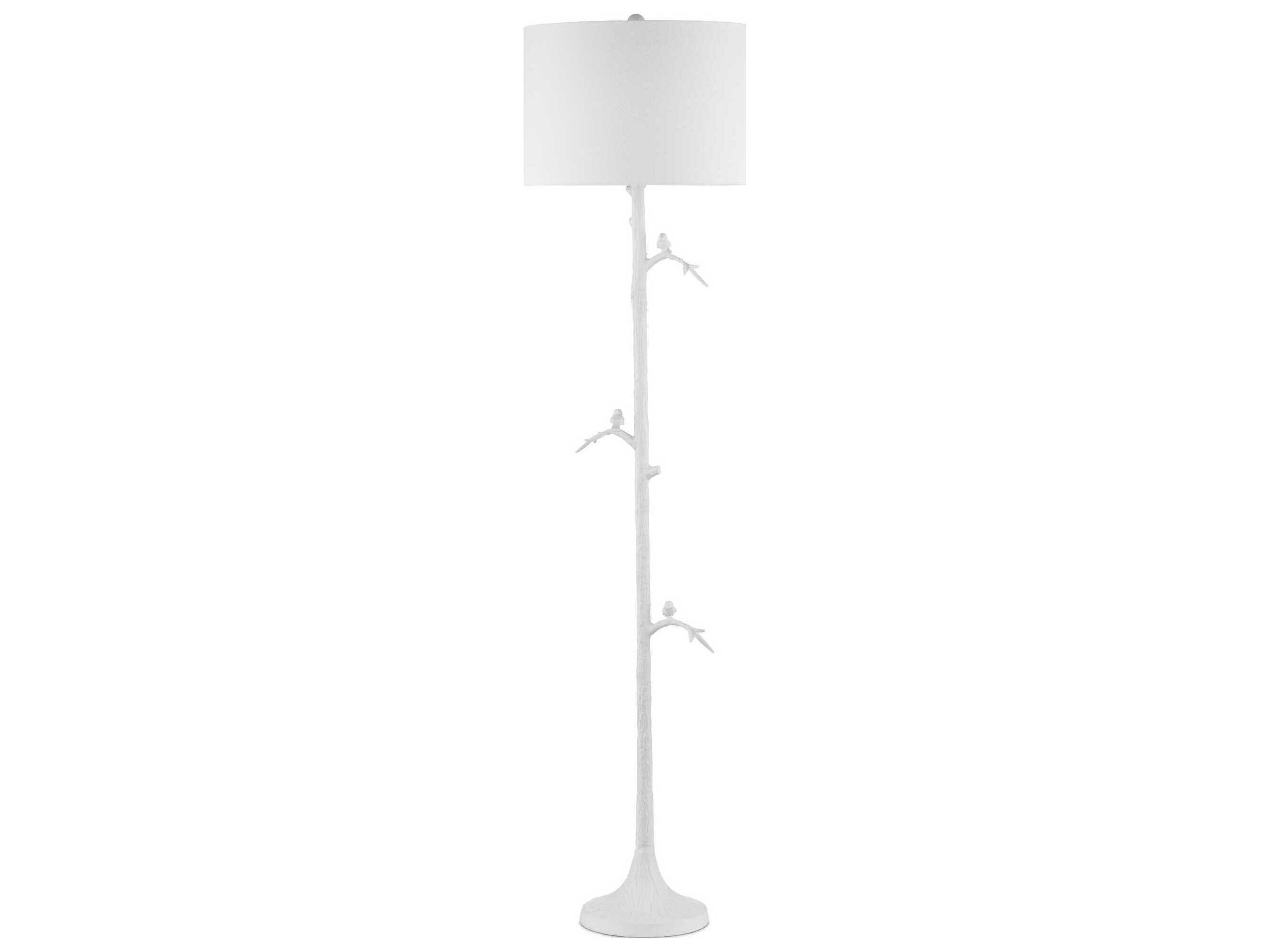 Currey & Company Piaf Gesso White Floor Lamp