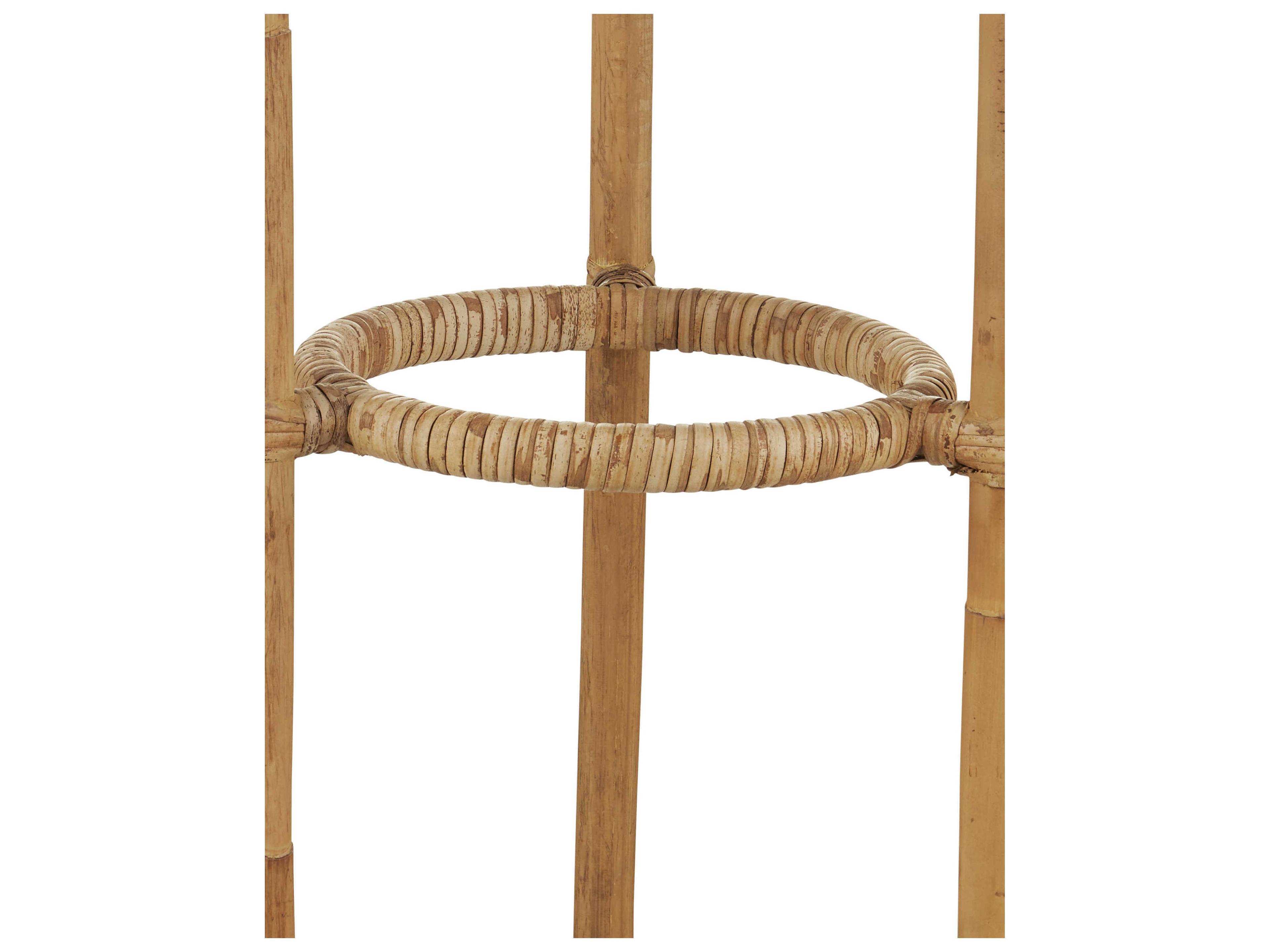 Currey & Company Triptych Natural Rattan Satin Black Linen Floor Lamp