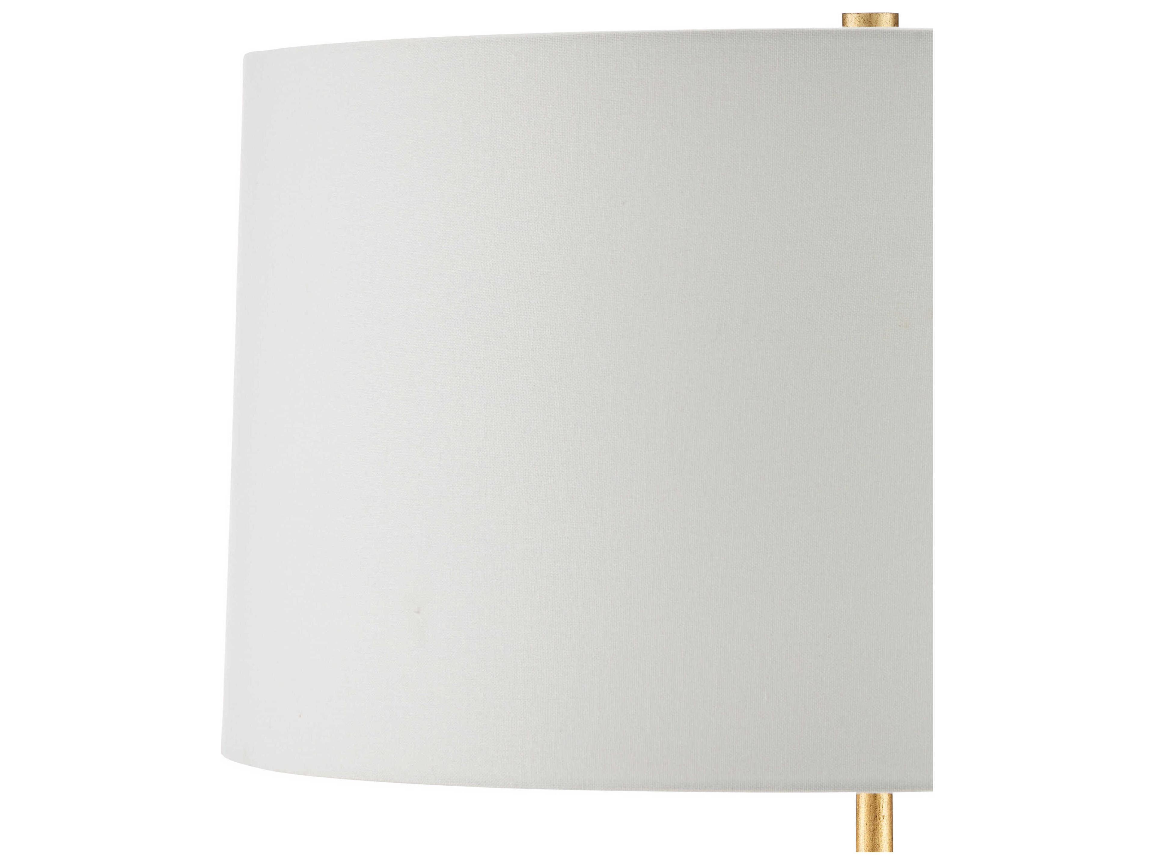 Currey & Company Vittoria Antique Gold Leaf Light Beige Linen Floor Lamp