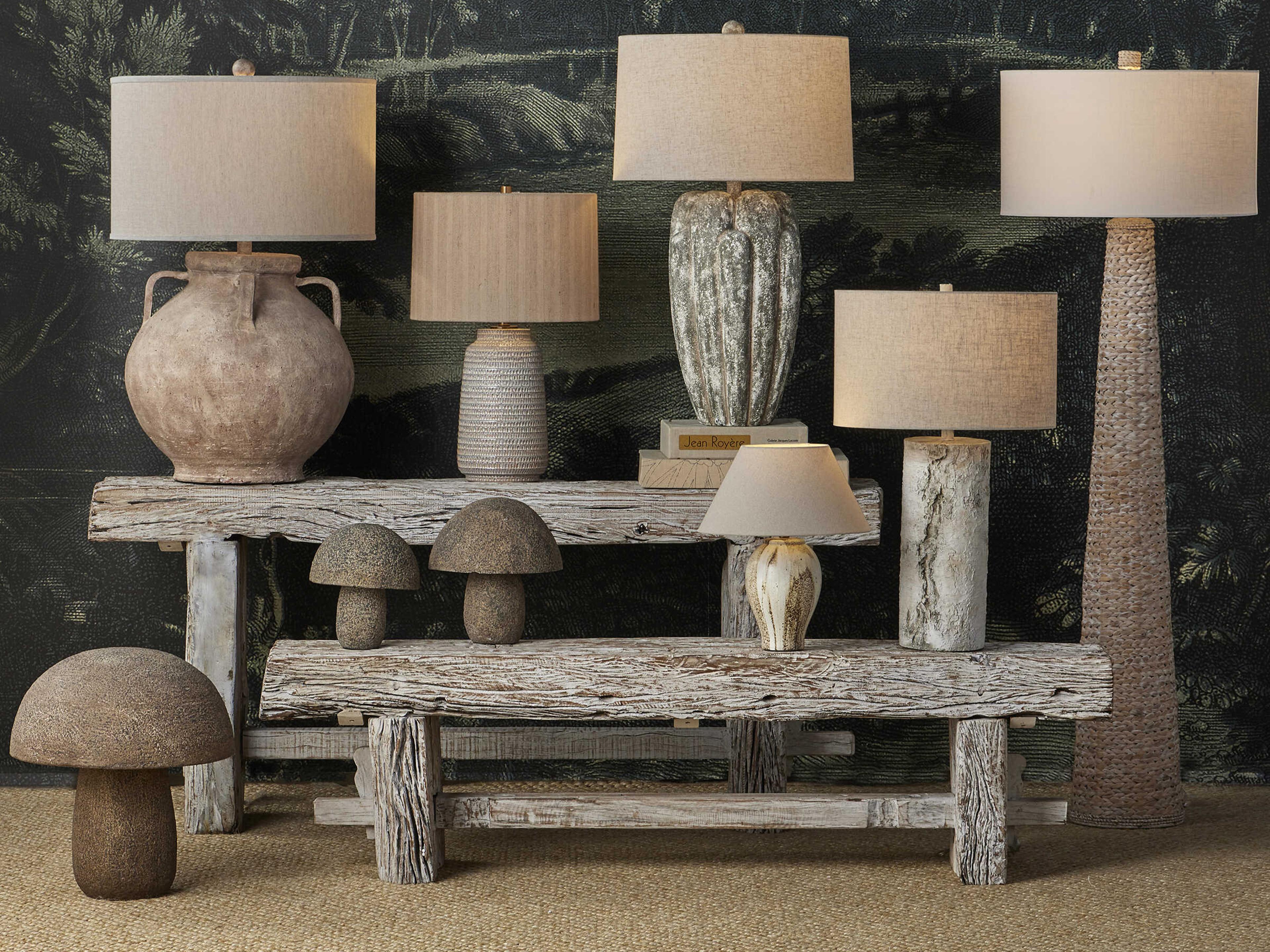 Currey & Company Birdsong Whitewash Floor Lamp