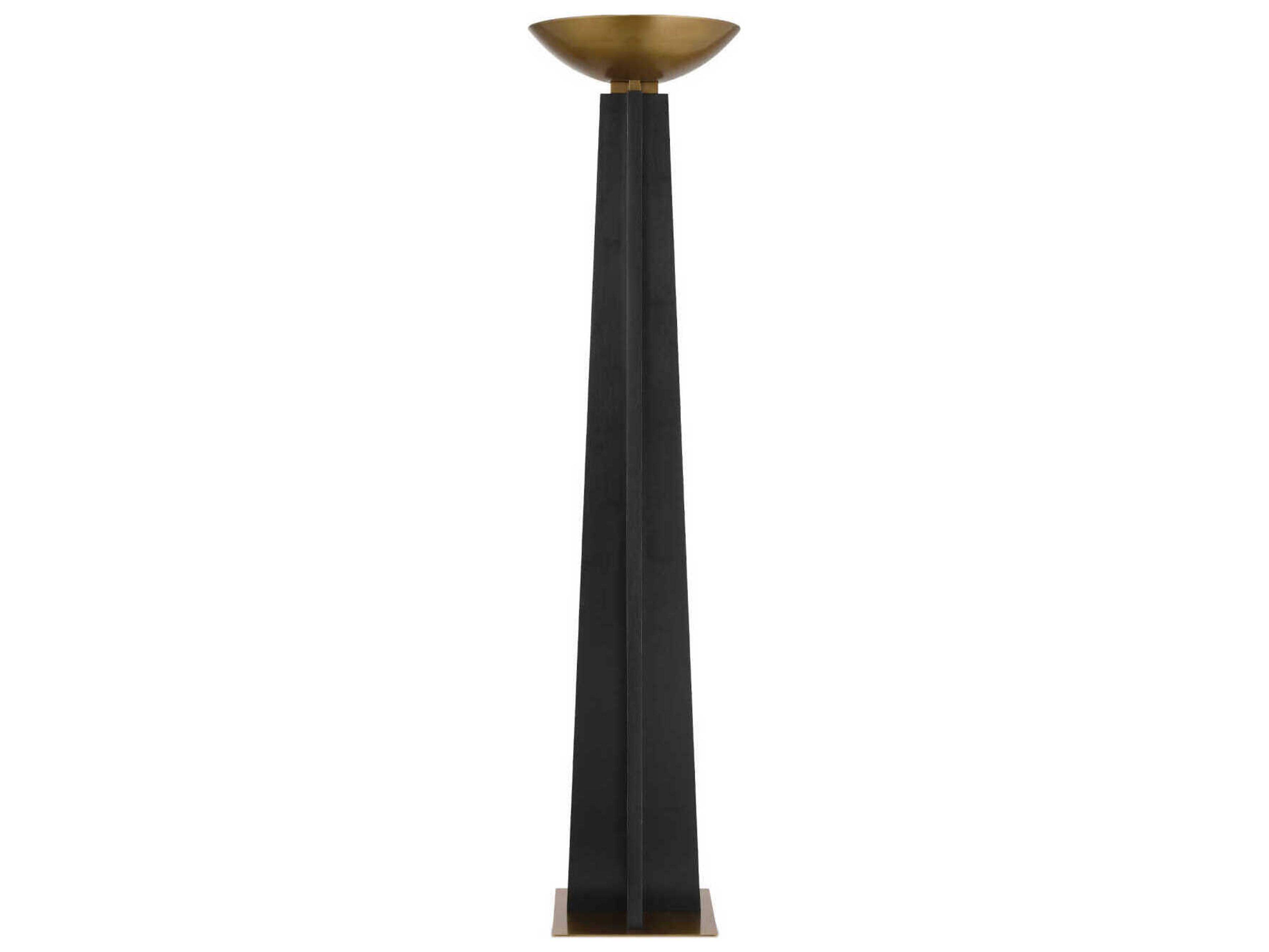 Currey & Company Calyx 1-Light Black Antique Brass Floor Lamp