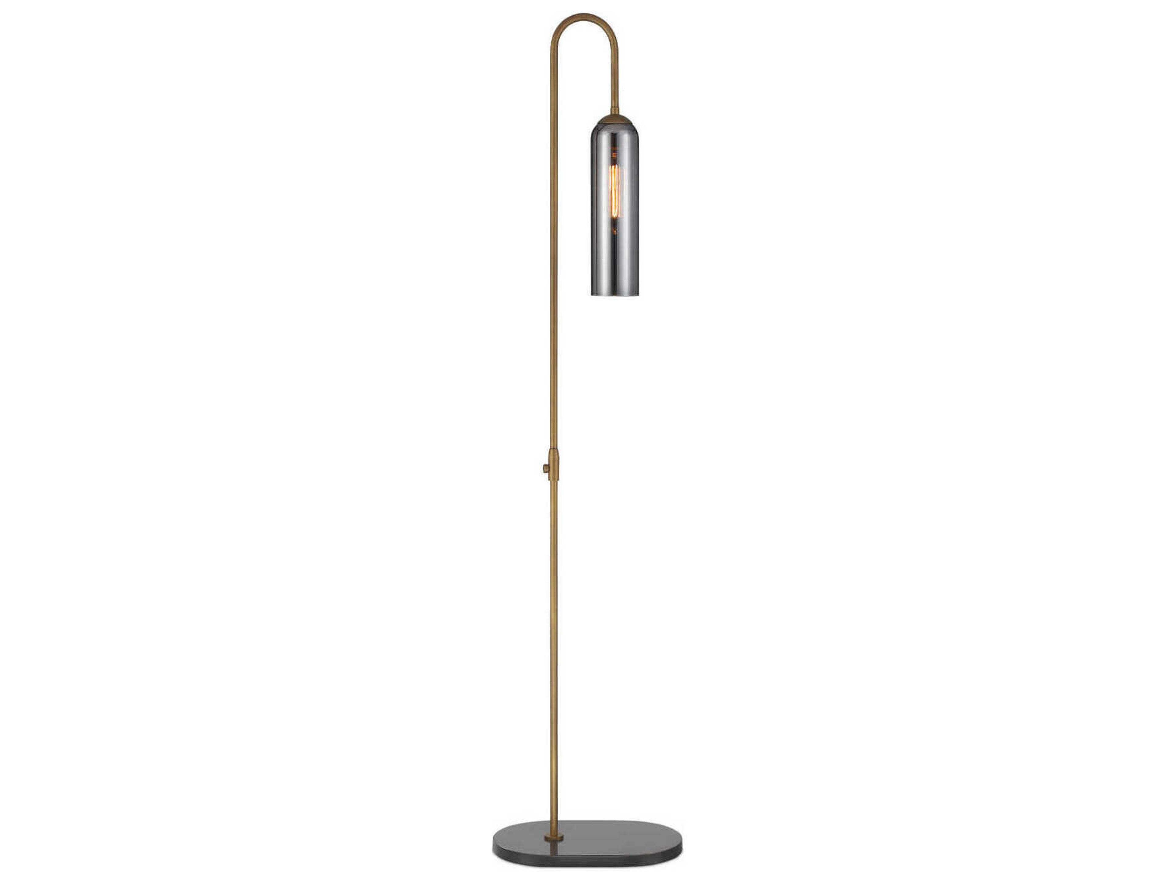 Currey & Company Severn Smoked Glass Bronze Floor Lamp