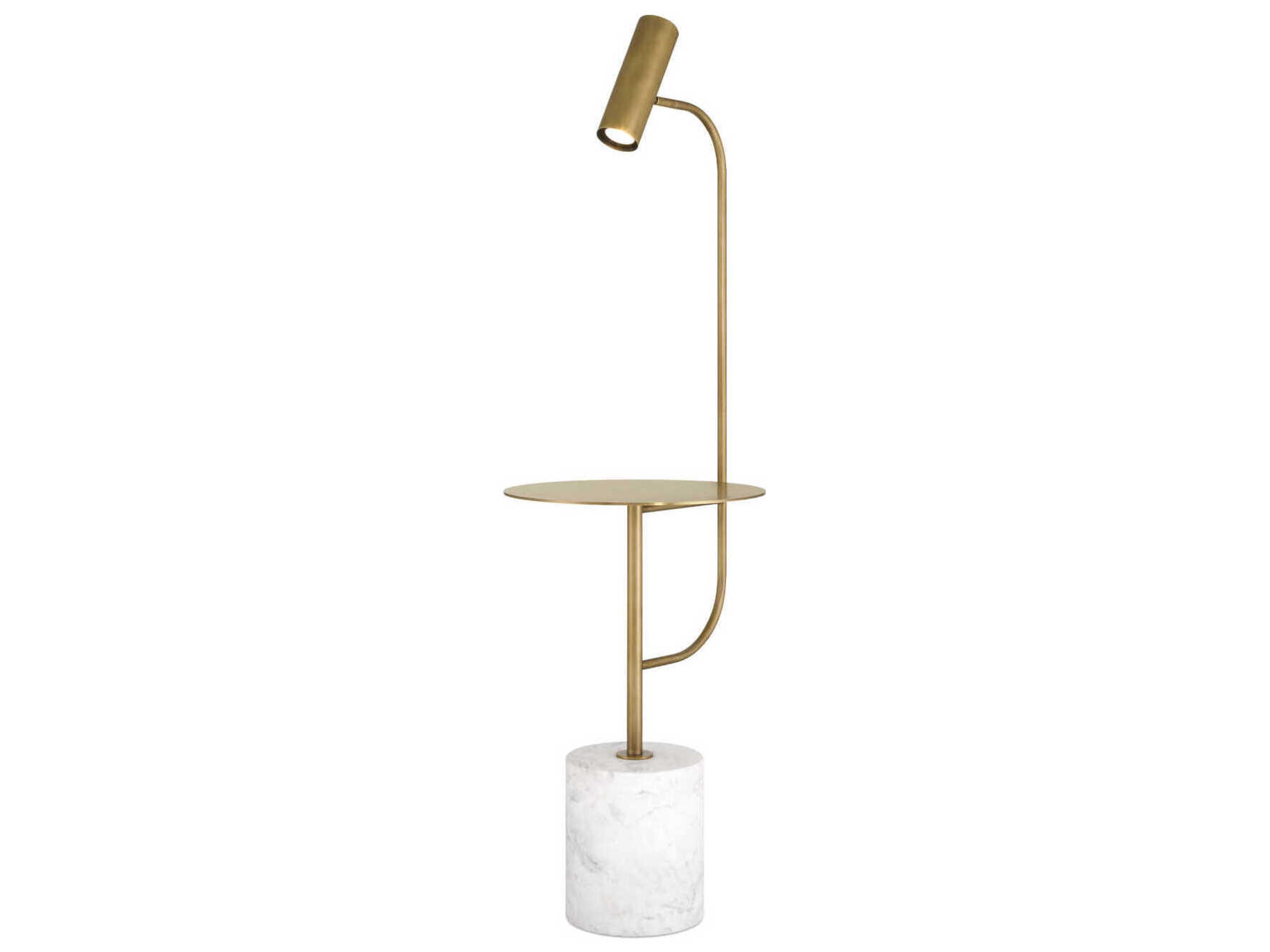 Currey & Company Eastlin Antique Brass White Metal Floor Lamp