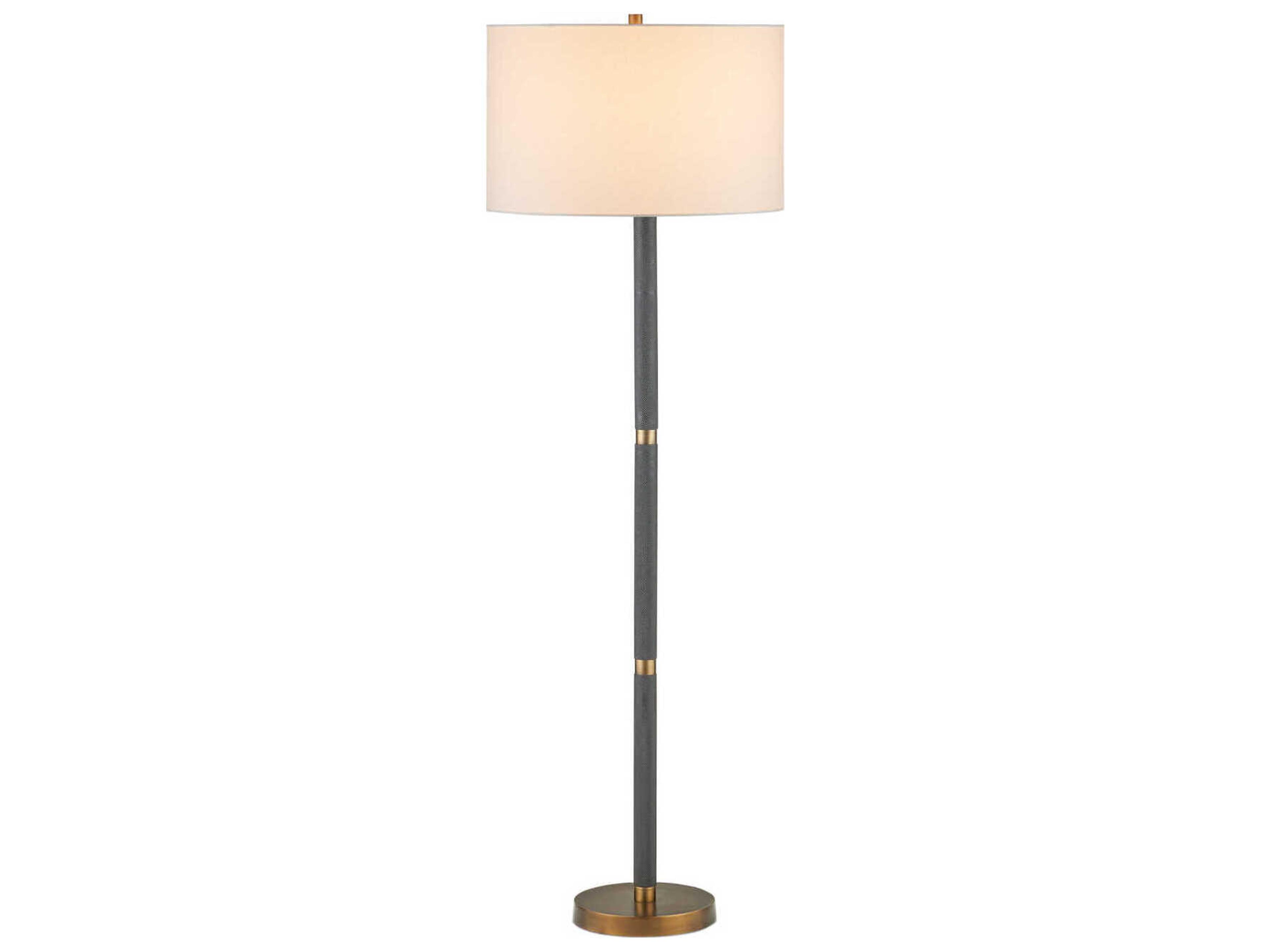Gavin Brass Antique Matte Black Floor Lamp