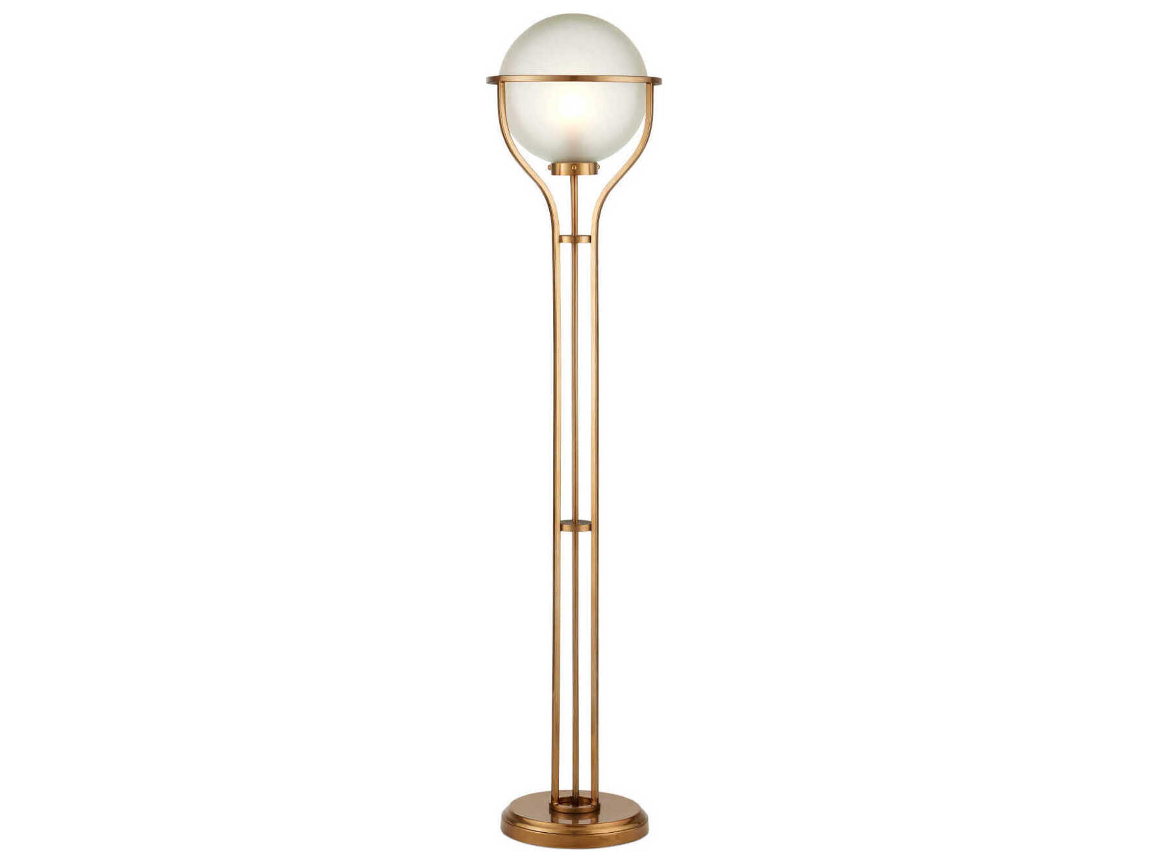 Metropolis Metallic Champagne Frosted Glass Gold Floor Lamp