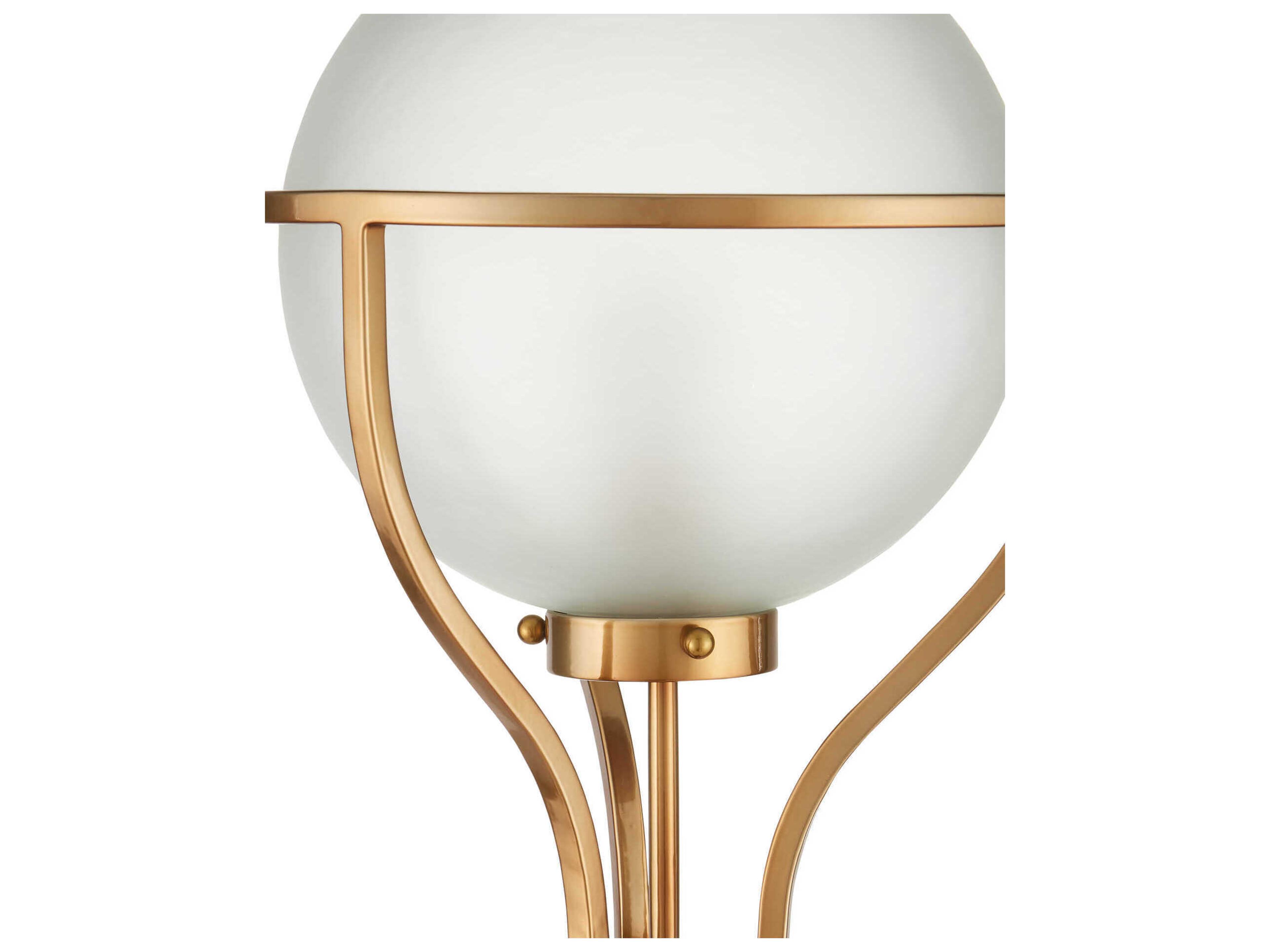 Currey & Company Metropolis Metallic Champagne Frosted Glass Gold Floor Lamp