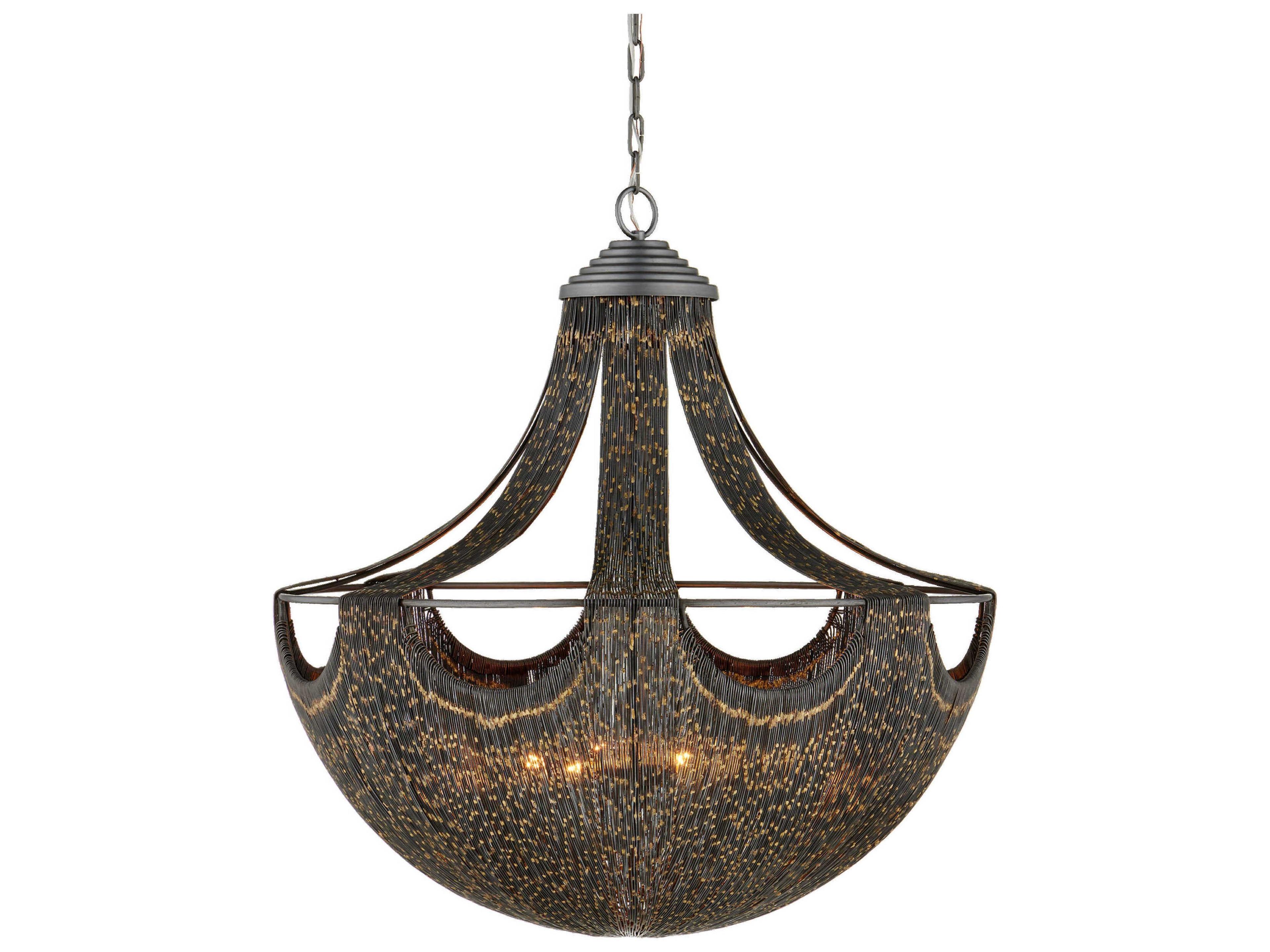 Eduardo Chandelier Natural Iron and Brass