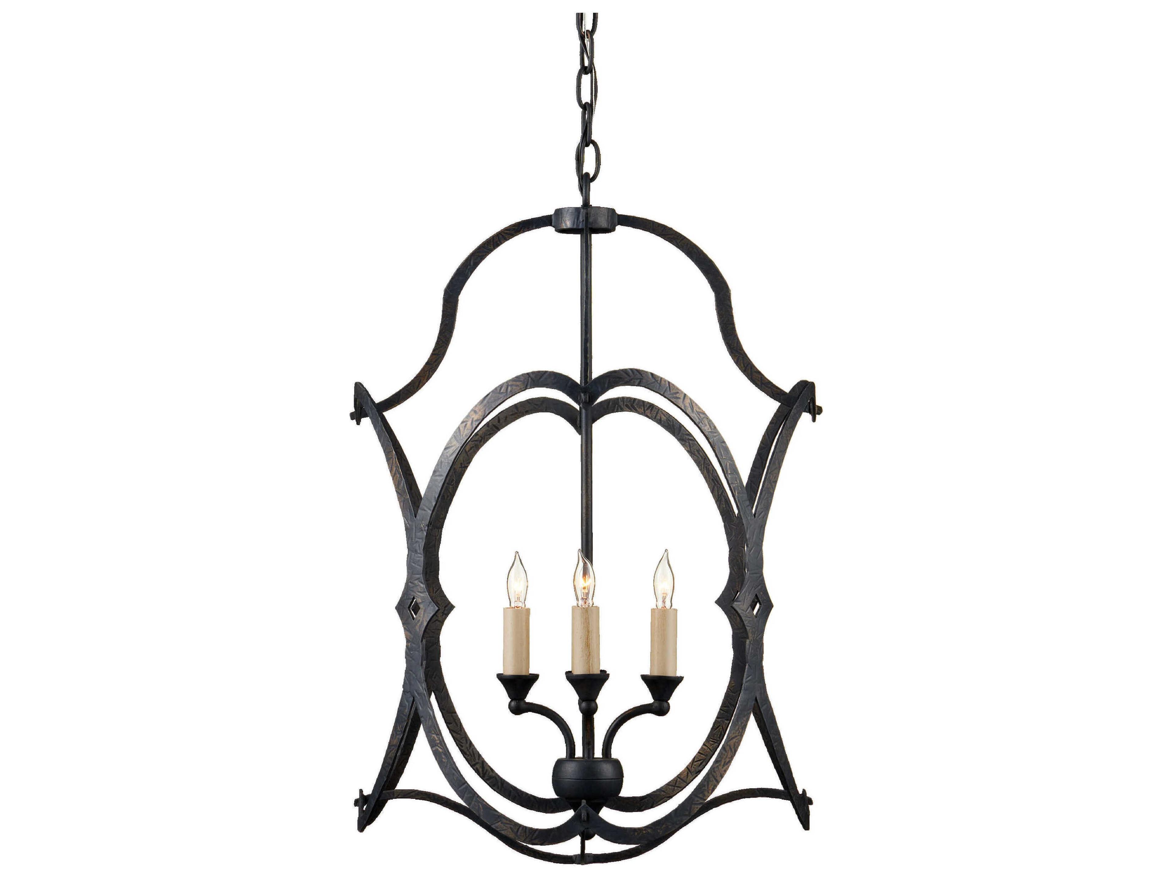 Currey & Company Charisma 4-Light French Black Candelabra Chandelier