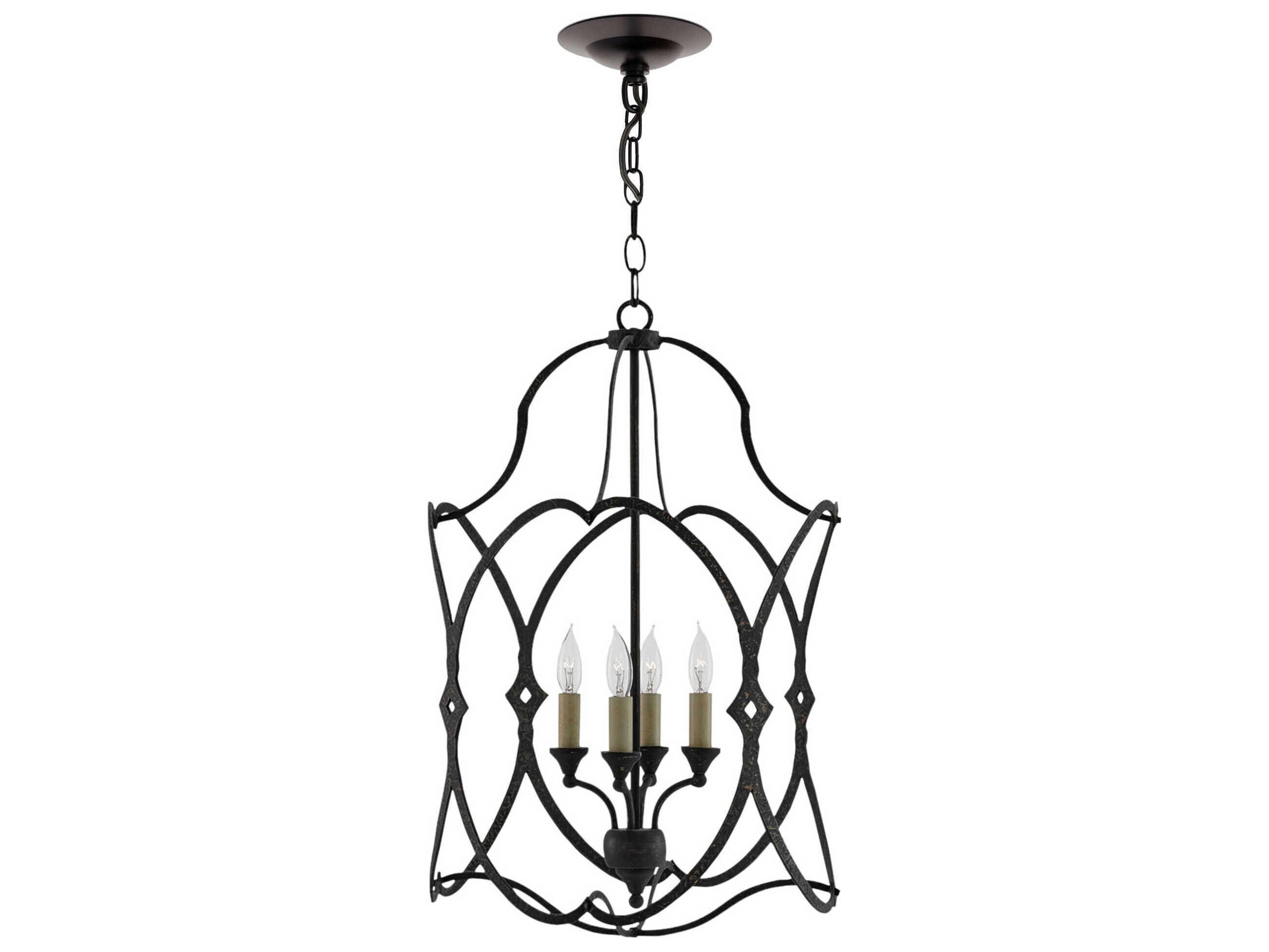 Currey & Company Charisma 4-Light French Black Candelabra Chandelier