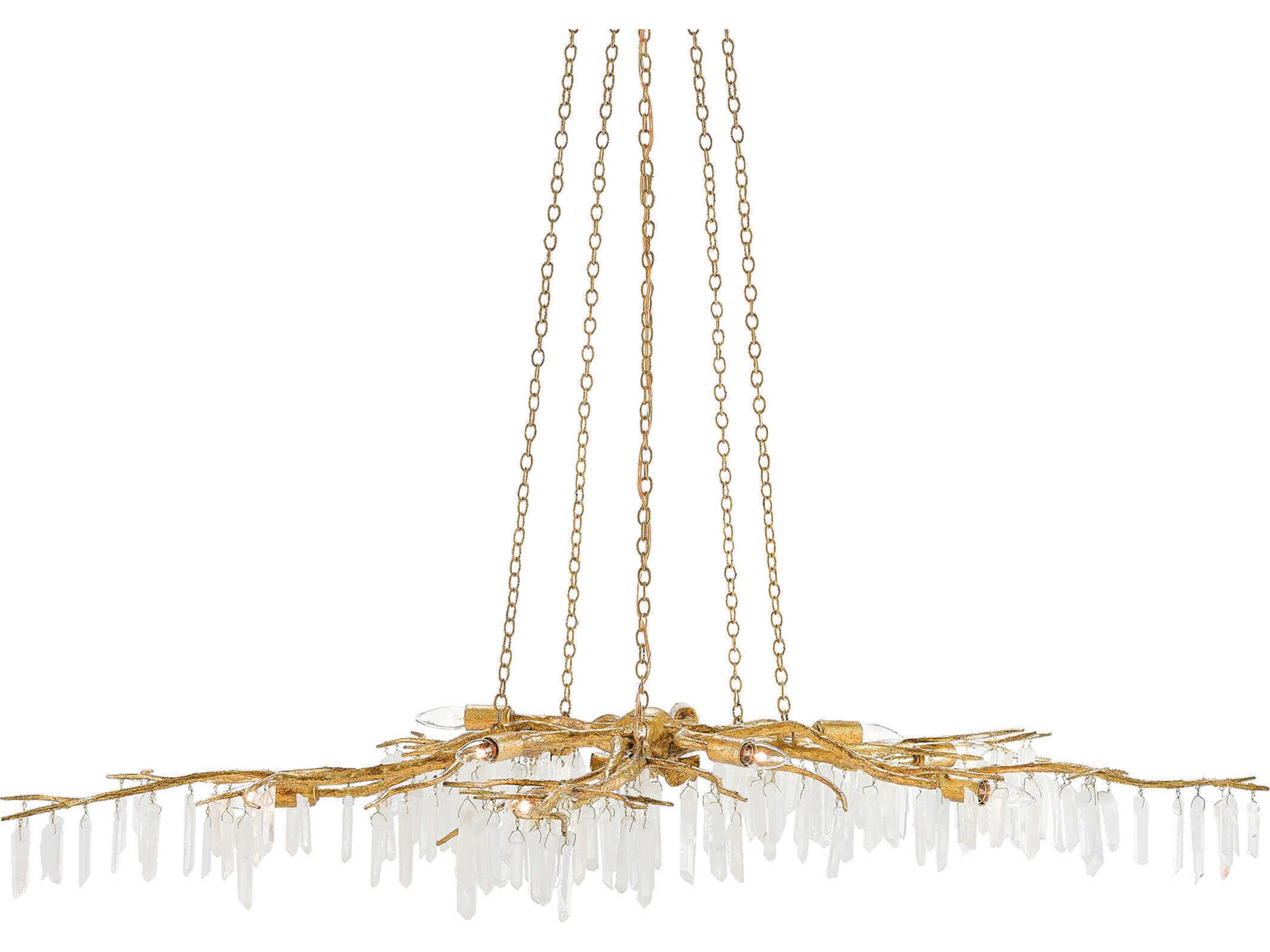 Forest Light Chandelier Aviva Stanoff Gold and Crystal