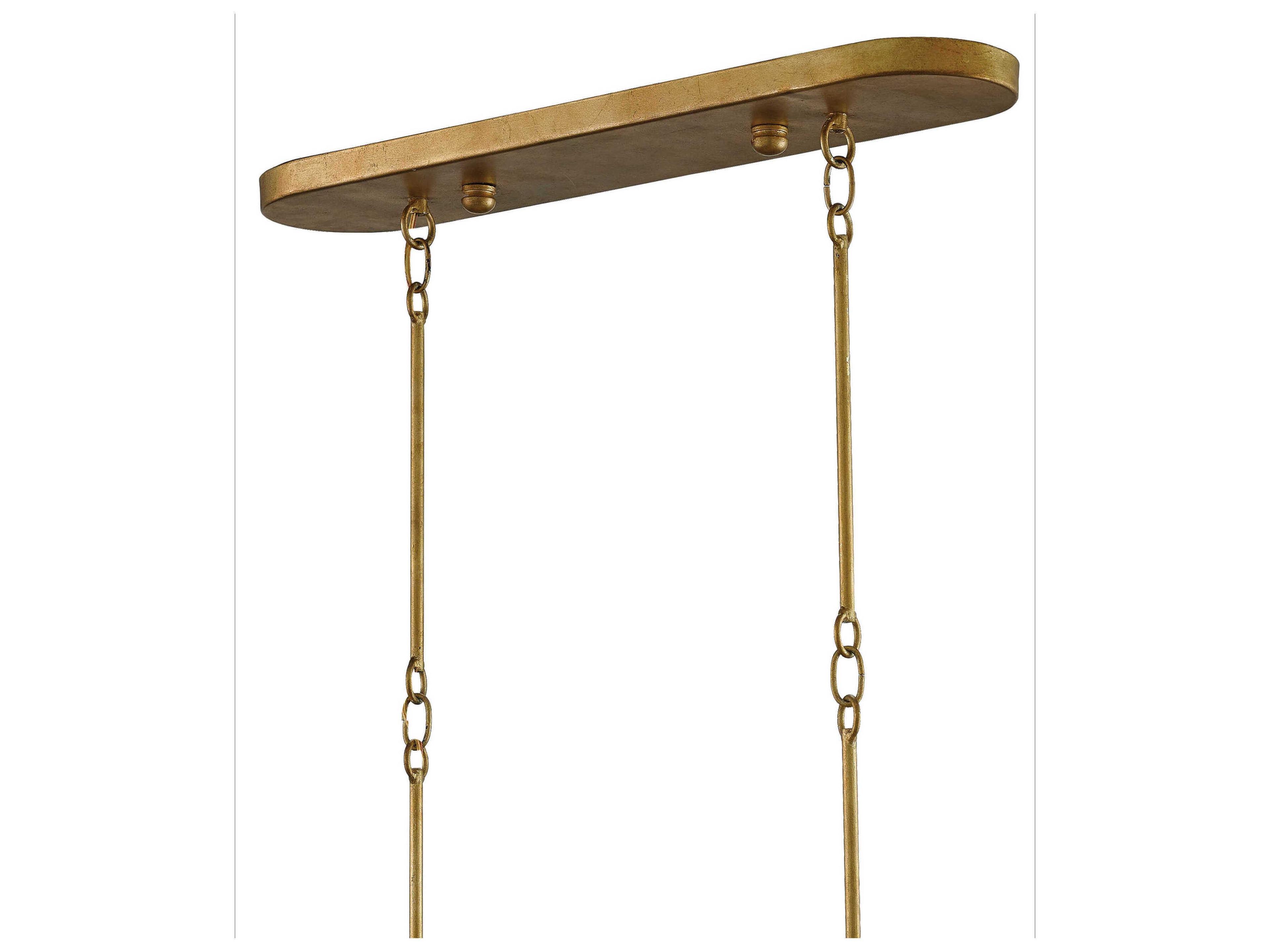 Currey & Company Grand Lotus 6-Light Antique Gold Leaf Island Pendant