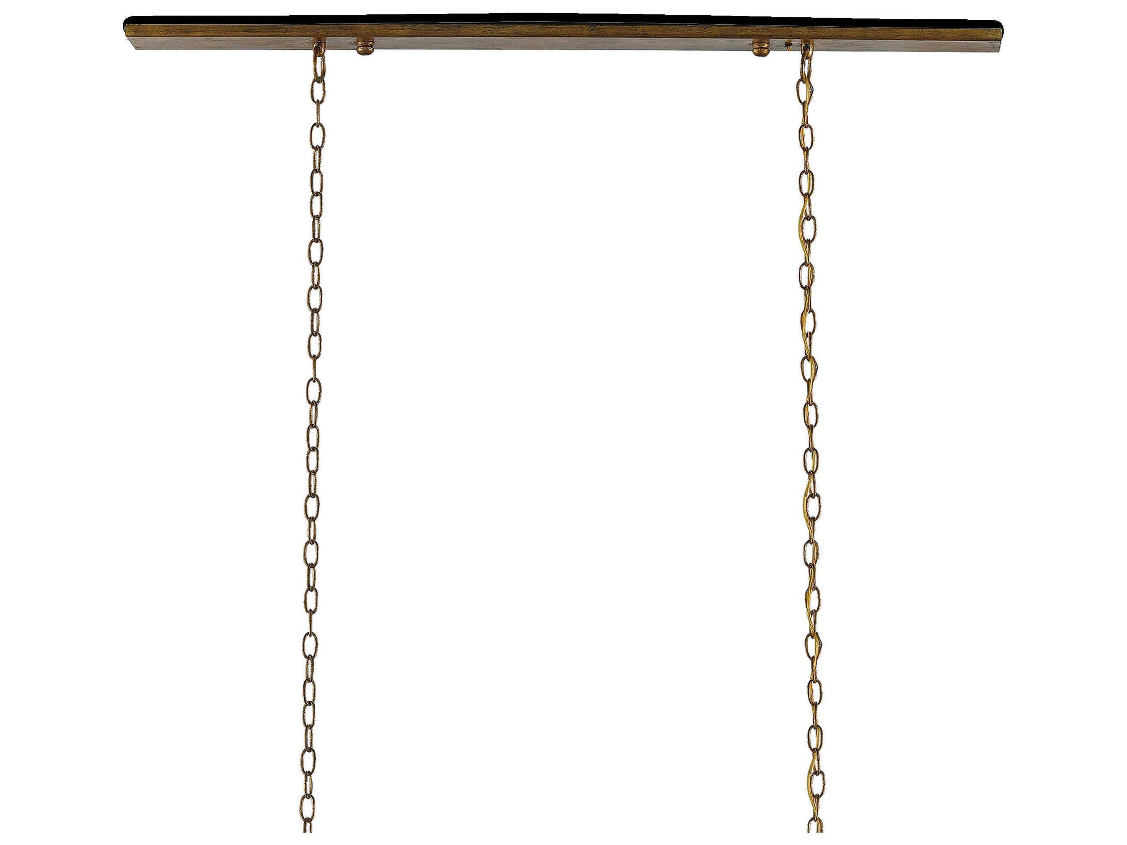 Currey & Company Maximus 5-Light Washed Gold Leaf Glass Island Pendant