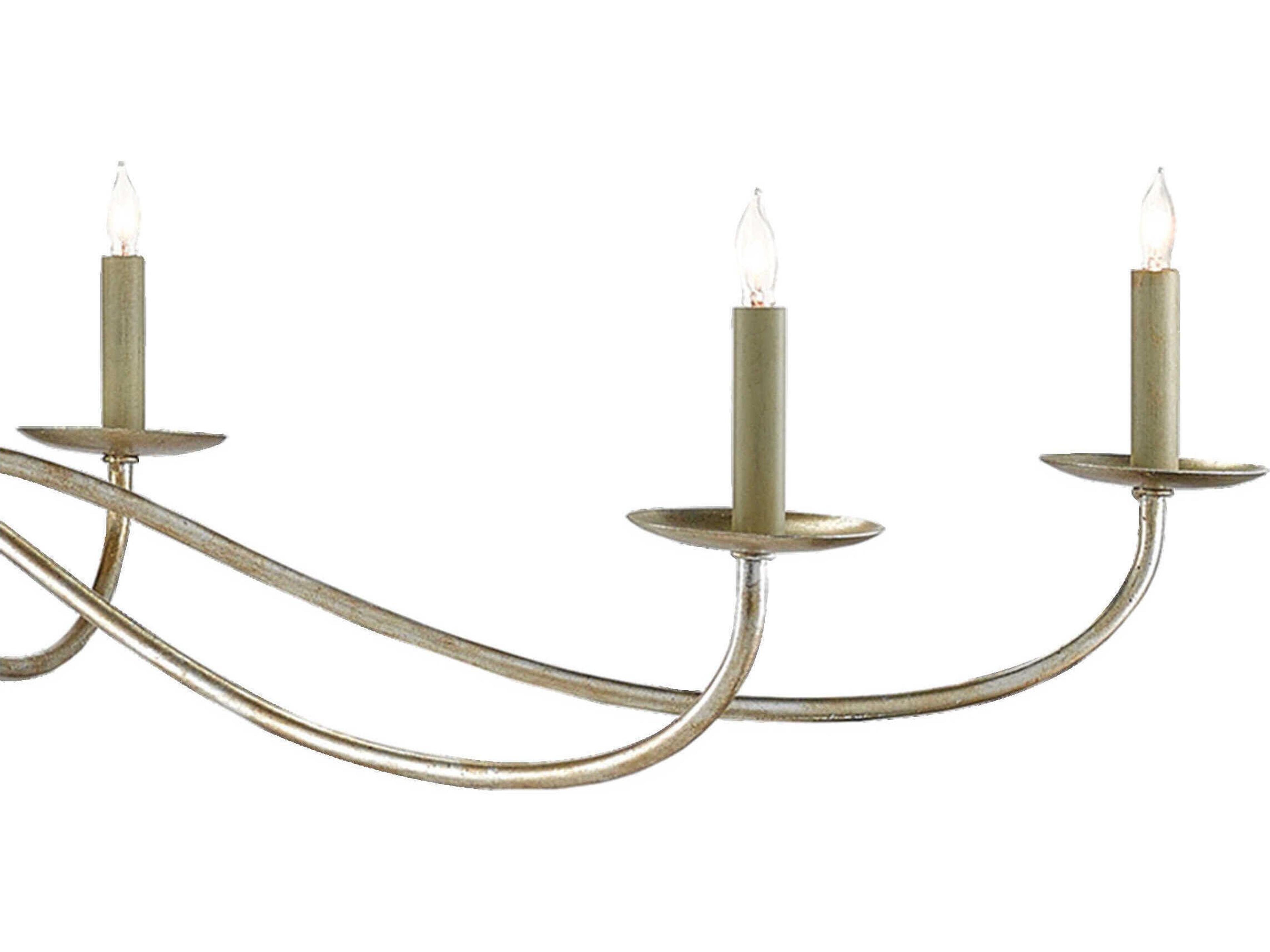 Currey & Company Saxon 6-Light Silver Granello Candelabra Chandelier