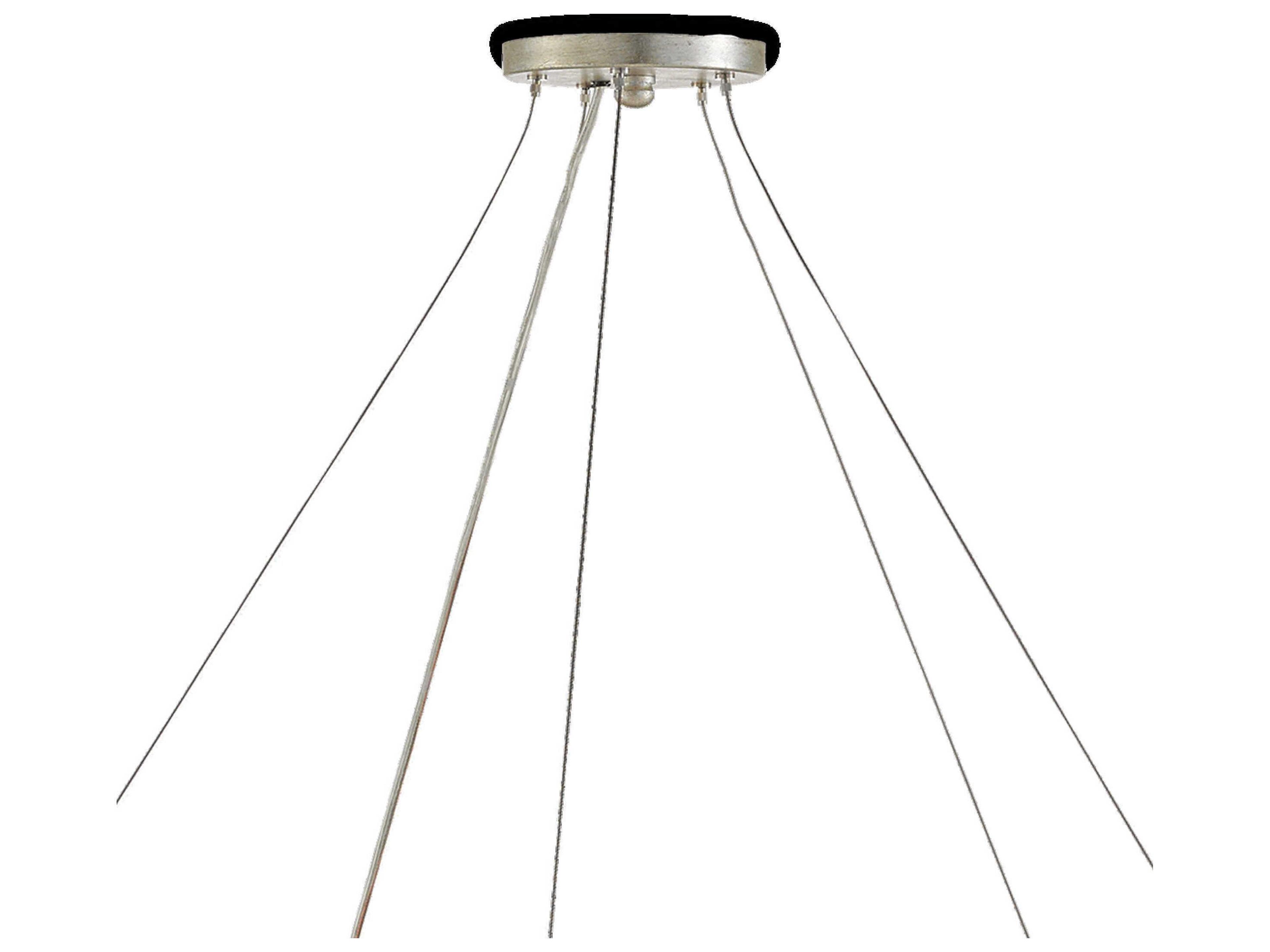 Currey & Company Ringmaster 10-Light Contemporary Silver Leaf Candelabra Chandelier