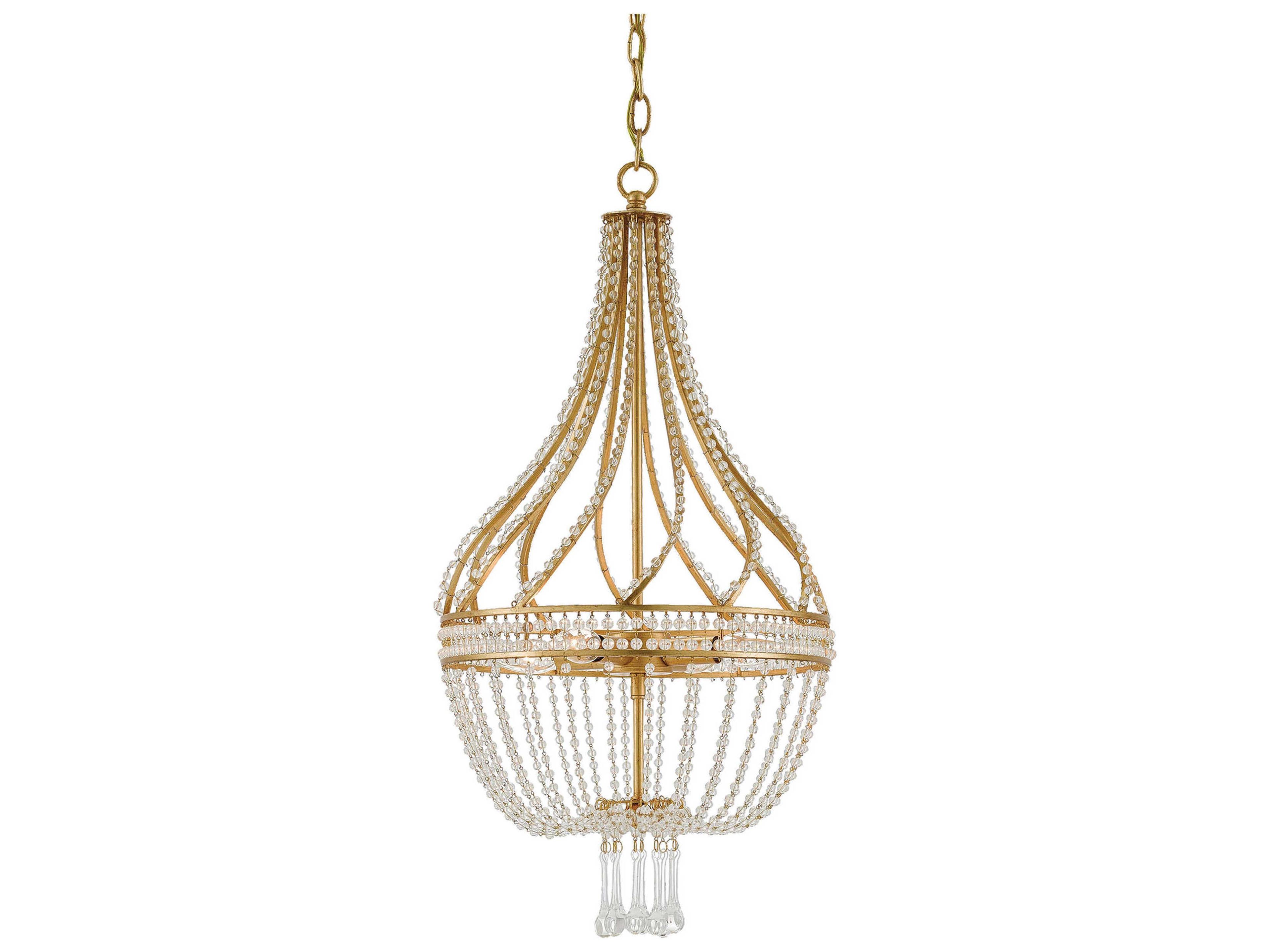 Ingenue 4-Light Antique Gold Leaf Candelabra Chandelier