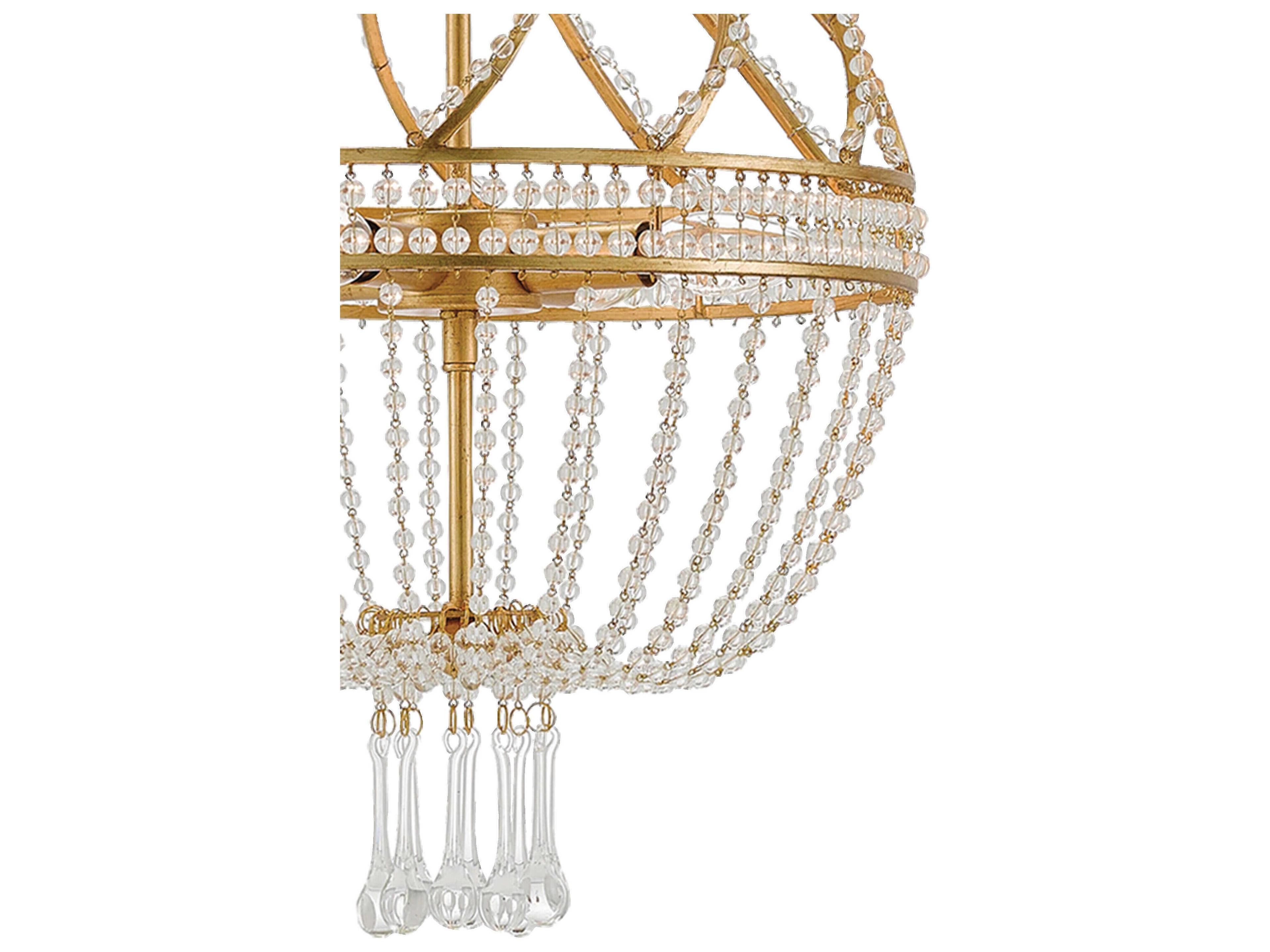 Currey & Company Ingenue 4-Light Antique Gold Leaf Candelabra Chandelier