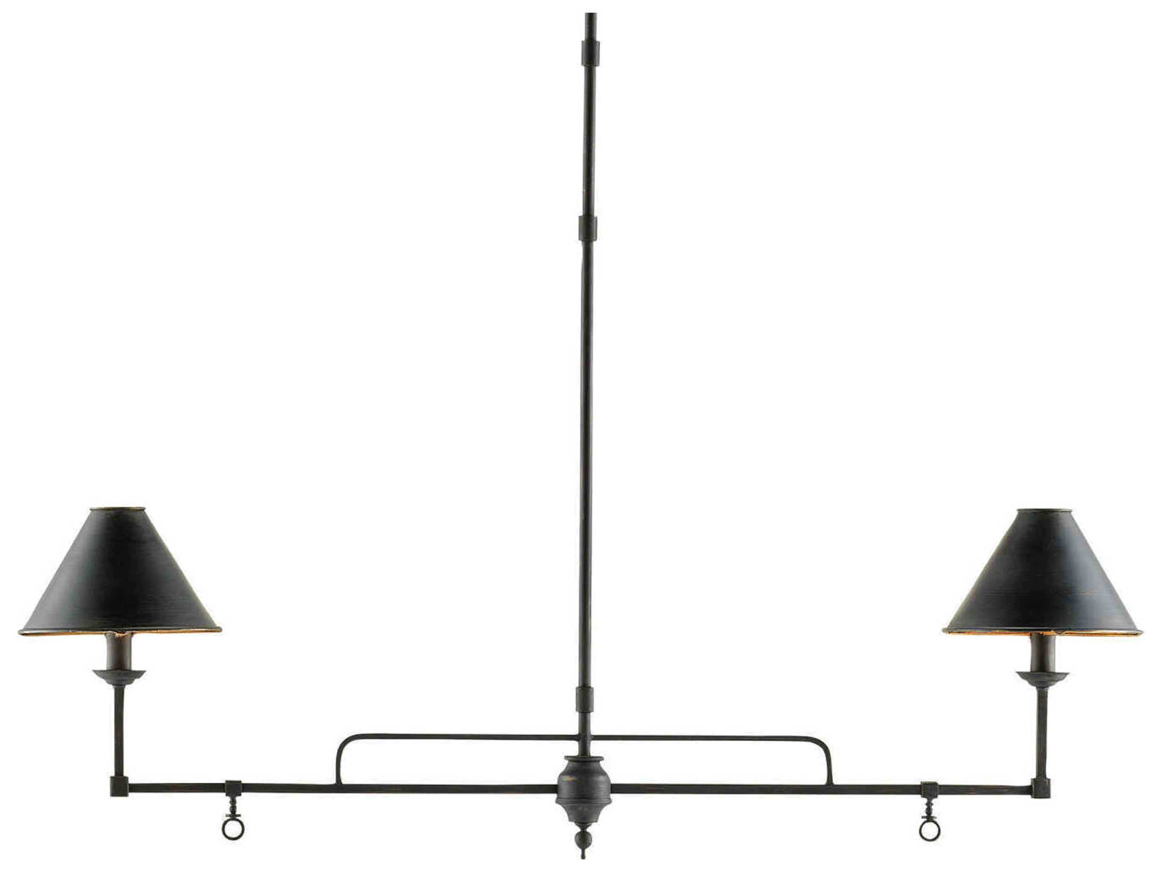 Currey & Company Prosperity 2-Light Black Island Pendant